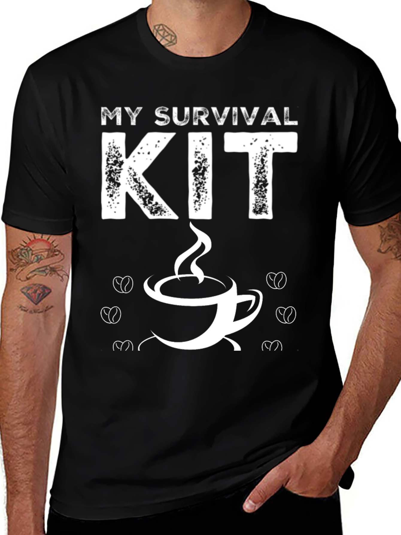 Variant 13 of Coffee Survival Kit T-Shirt - Unisex Crew Neck Tee
