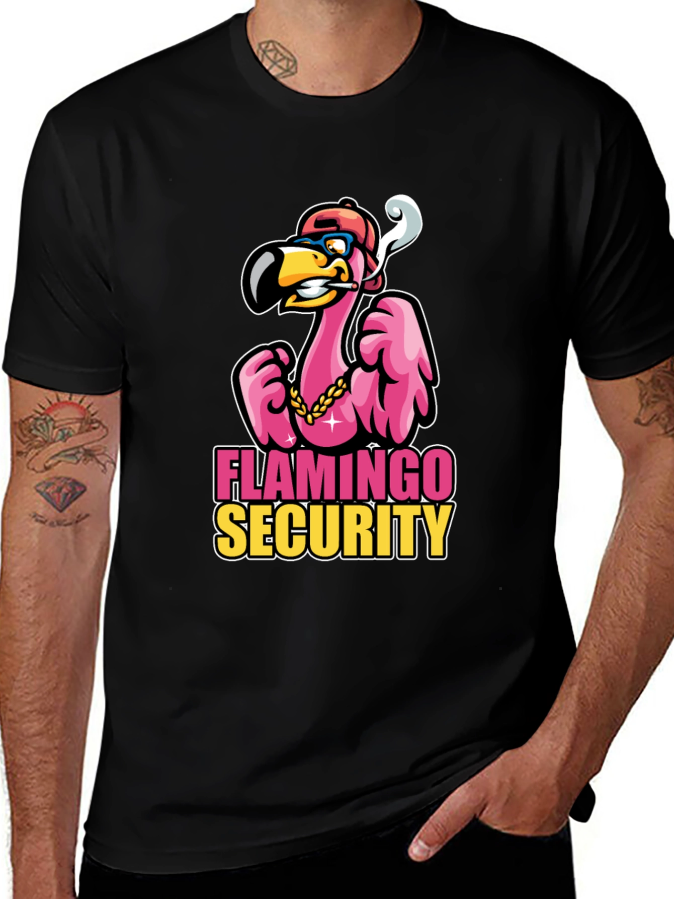 Variant 8 of Flamingo Security Graphic T-Shirt