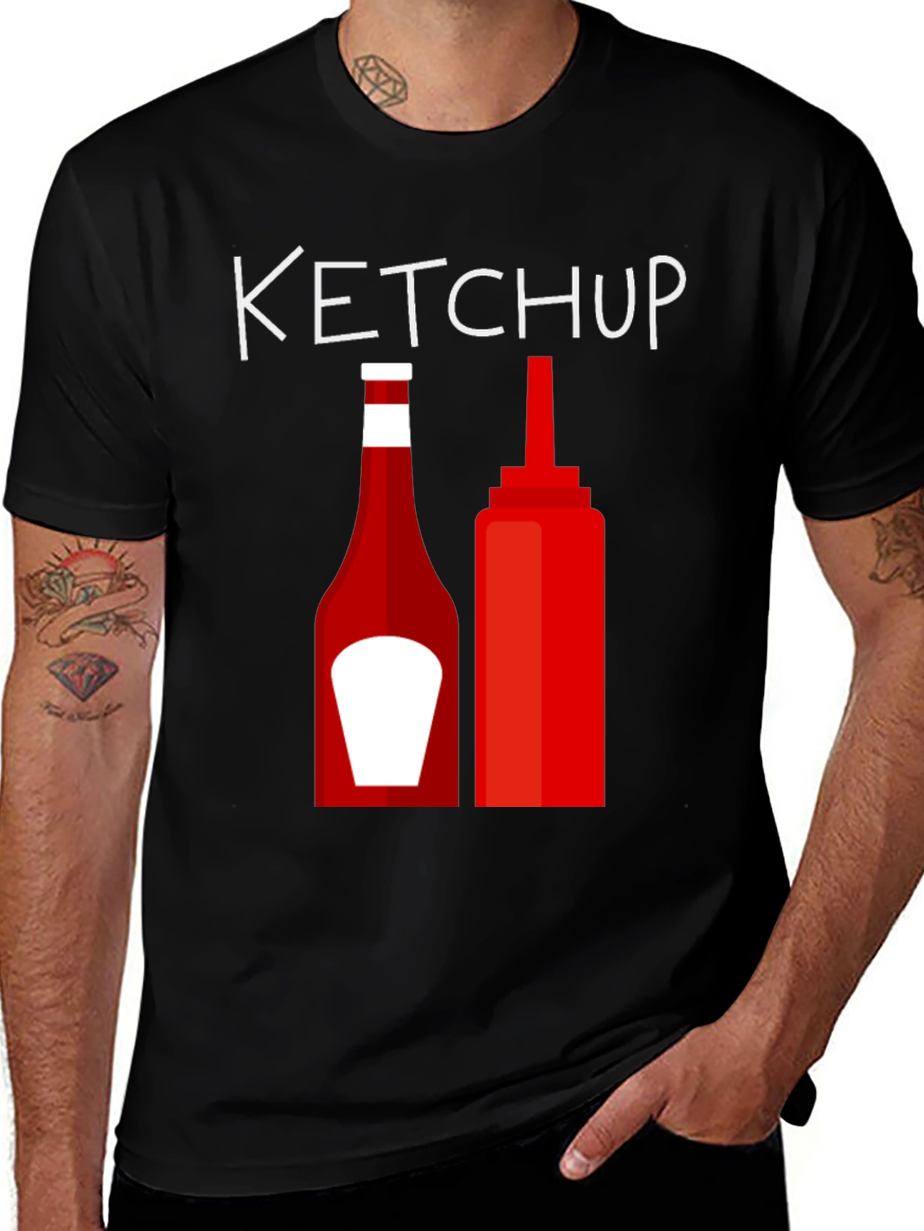 Variant 27 of Ketchup Bottle Graphic Tee - Novelty Design