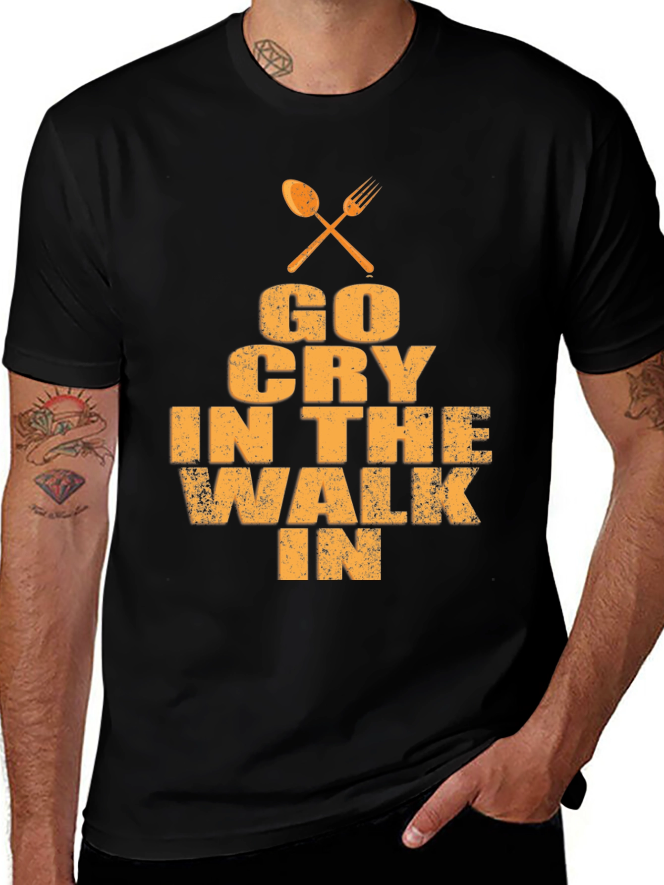 Variant 14 of Go Cry in the Walk-in Funny Kitchen T-Shirt