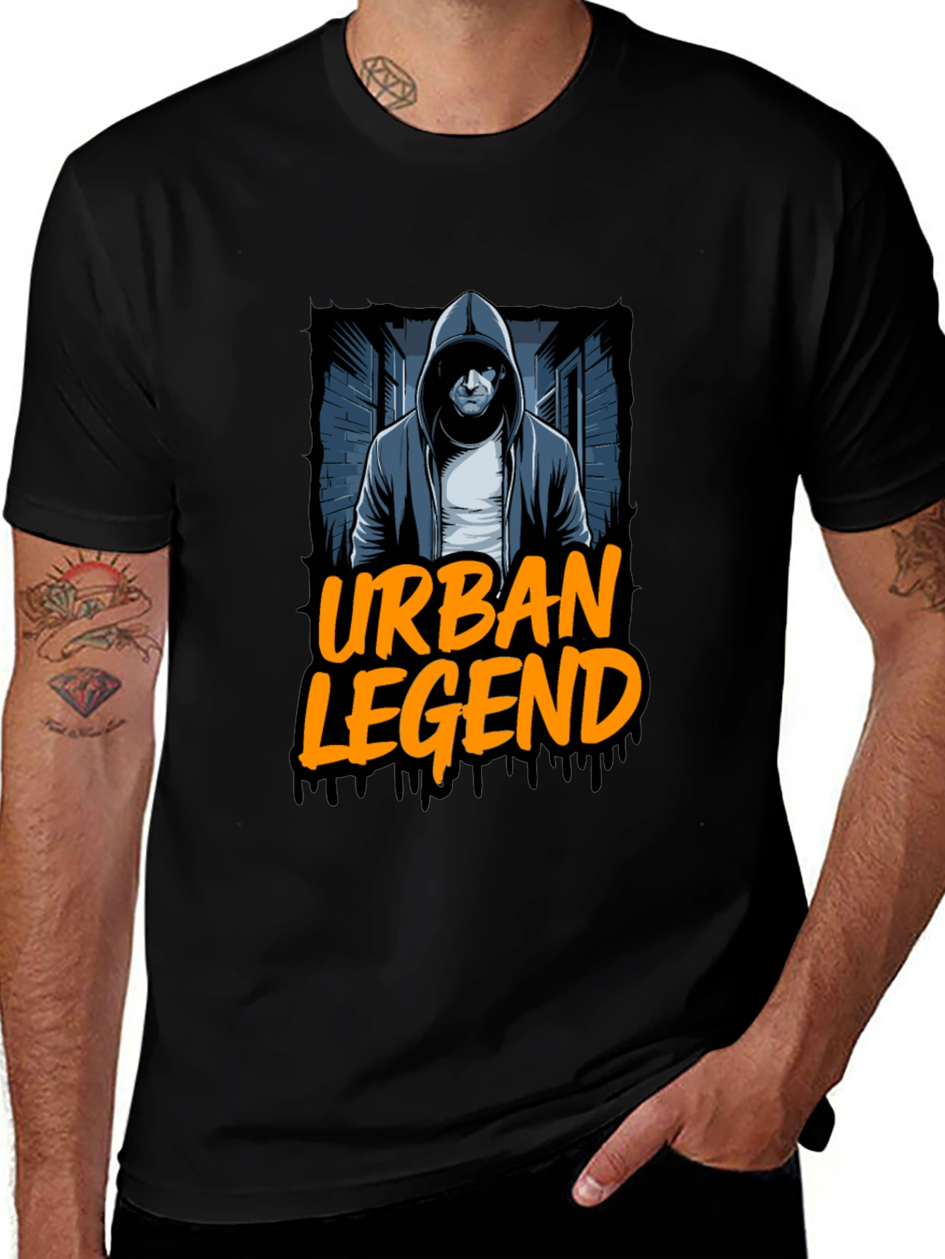 Variant 5 of Urban Legend Graphic Black T-Shirt