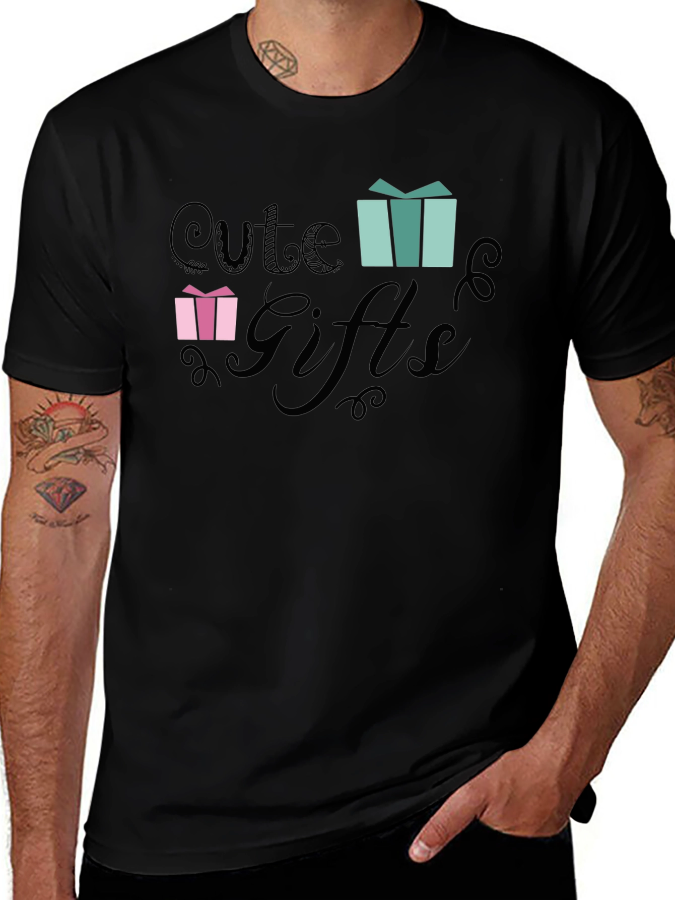 Variant 28 of Cute Gifts Graphic Tee - Stylish Black T-Shirt