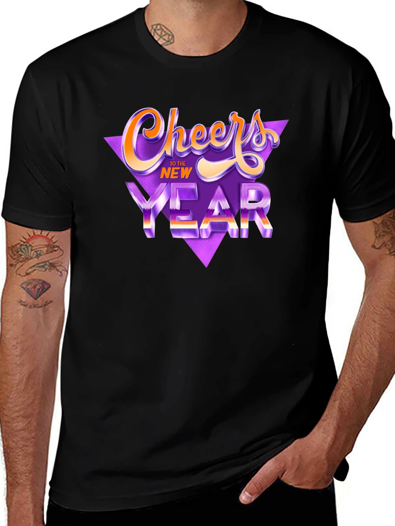 Cheers to the New Year Black T-Shirt