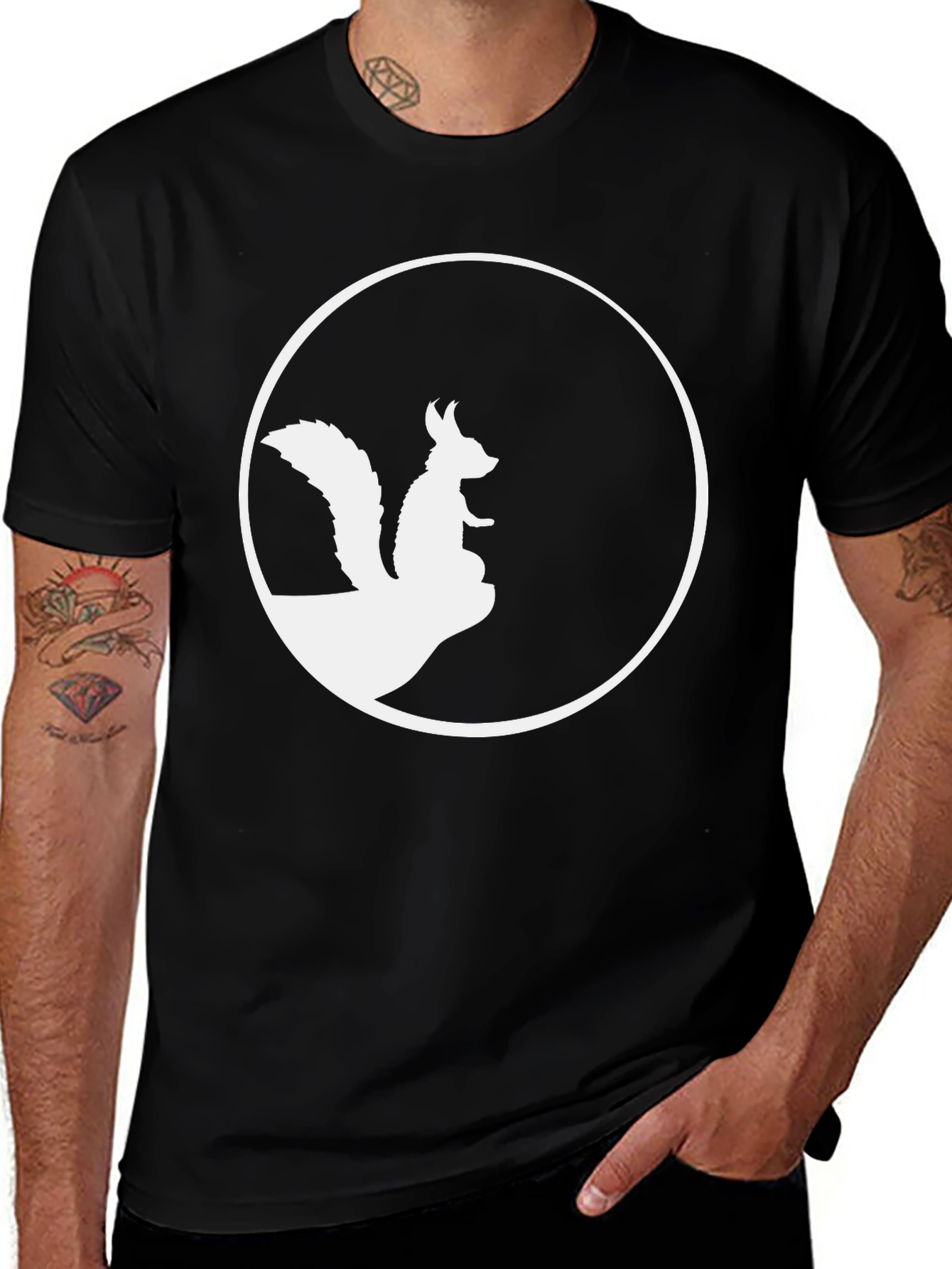 Variant 21 of Squirrel Graphic Tee - Black