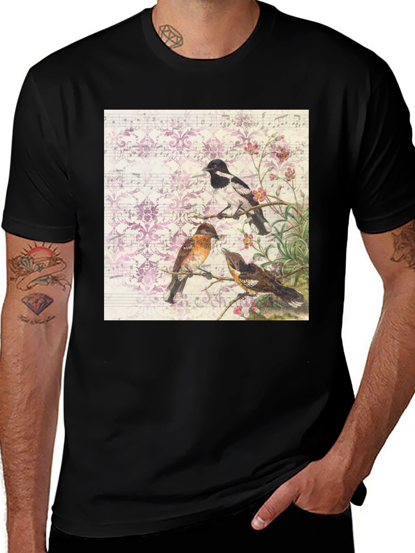 Variant 9 of Birds on Sheet Music T-Shirt