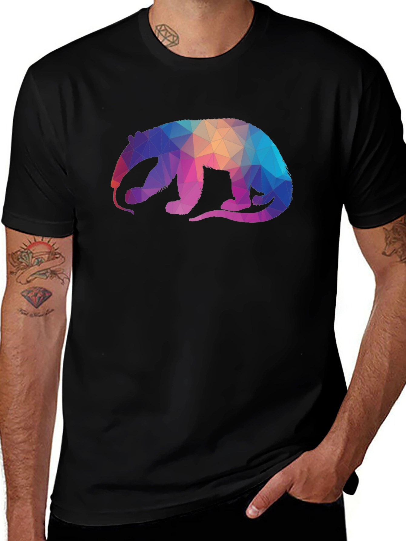 Variant 16 of Geometric Anteater Graphic T-Shirt