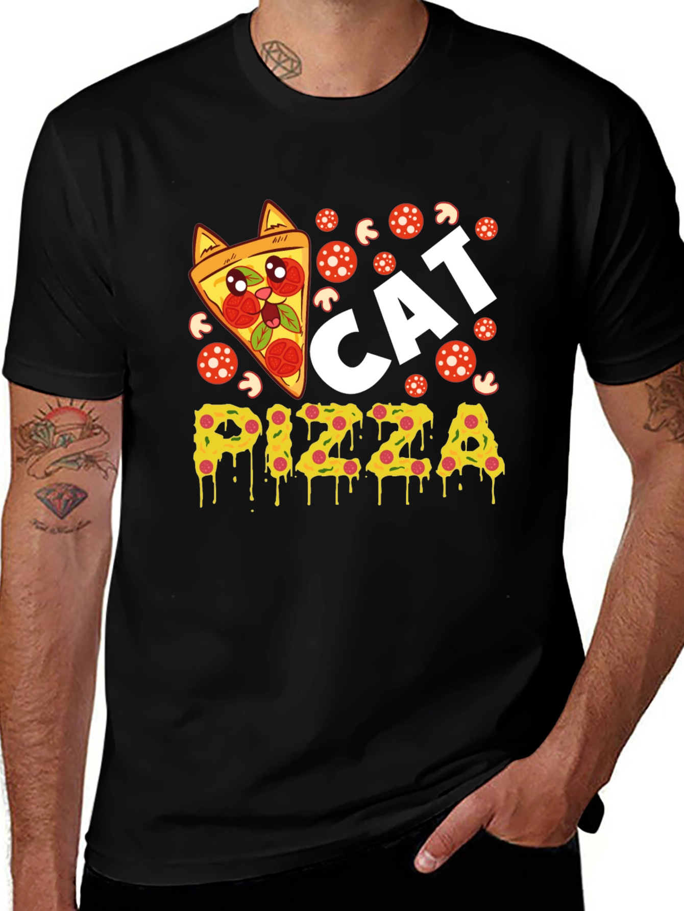 Variant 21 of Cat Pizza Graphic Tee - Fun Novelty T-Shirt