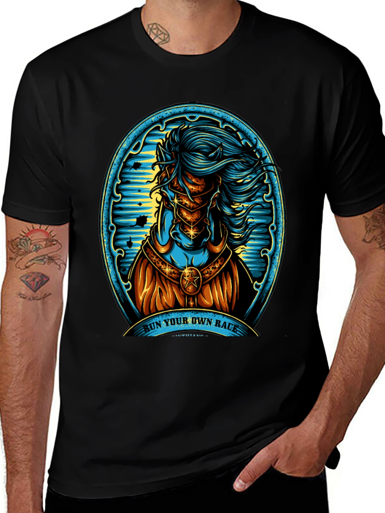 Variant 25 of Run Your Own Race Horse Graphic Tee