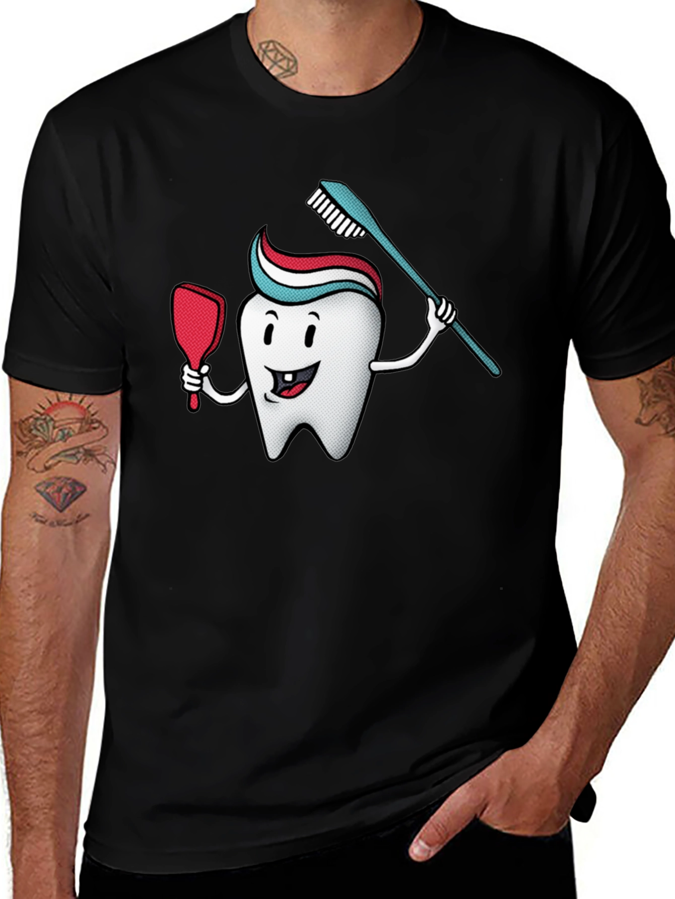 Variant 15 of Cartoon Tooth T-Shirt - Dental Hygiene Tee