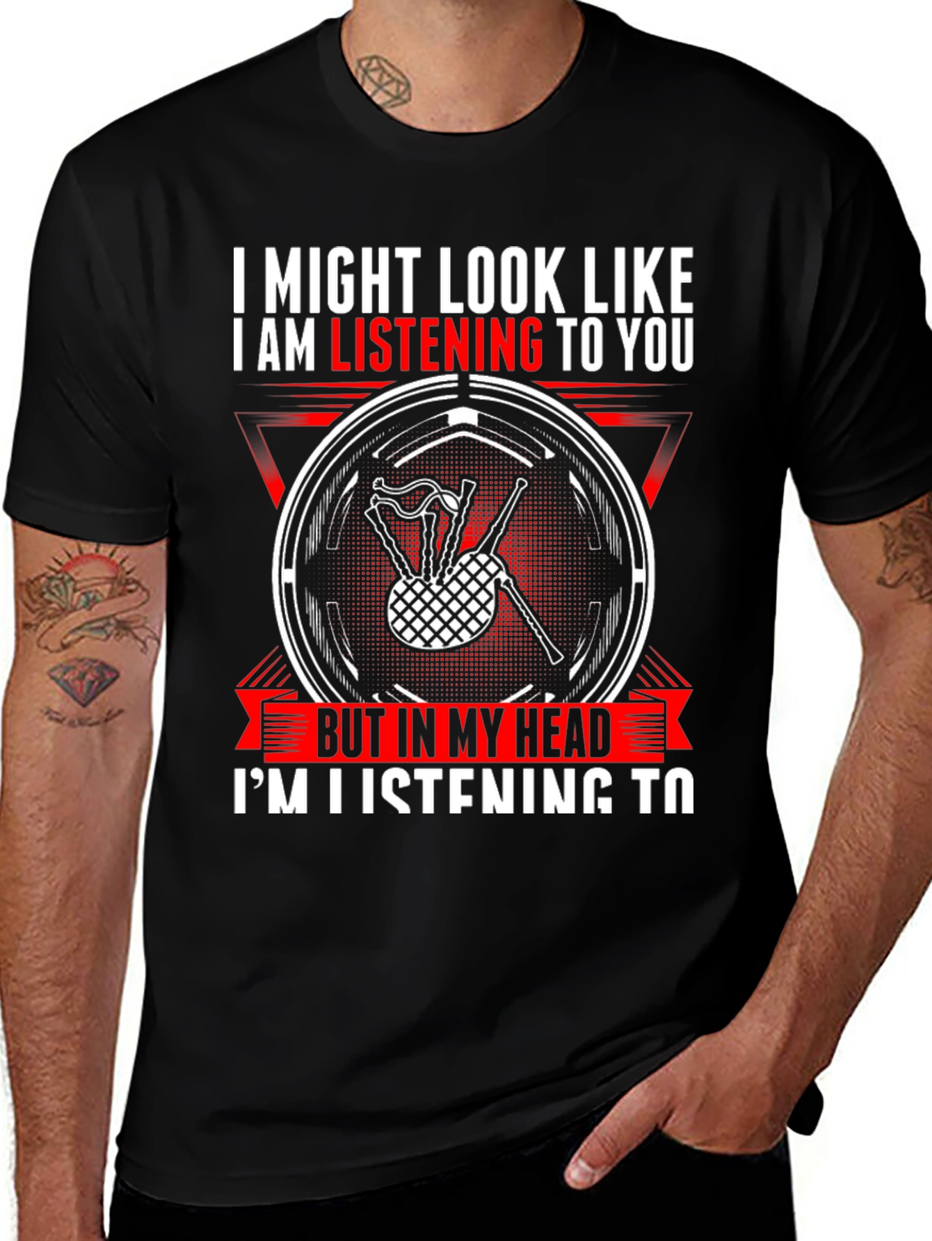 Variant 14 of Bagpipe Lover T-Shirt - "Listening To Bagpipes"