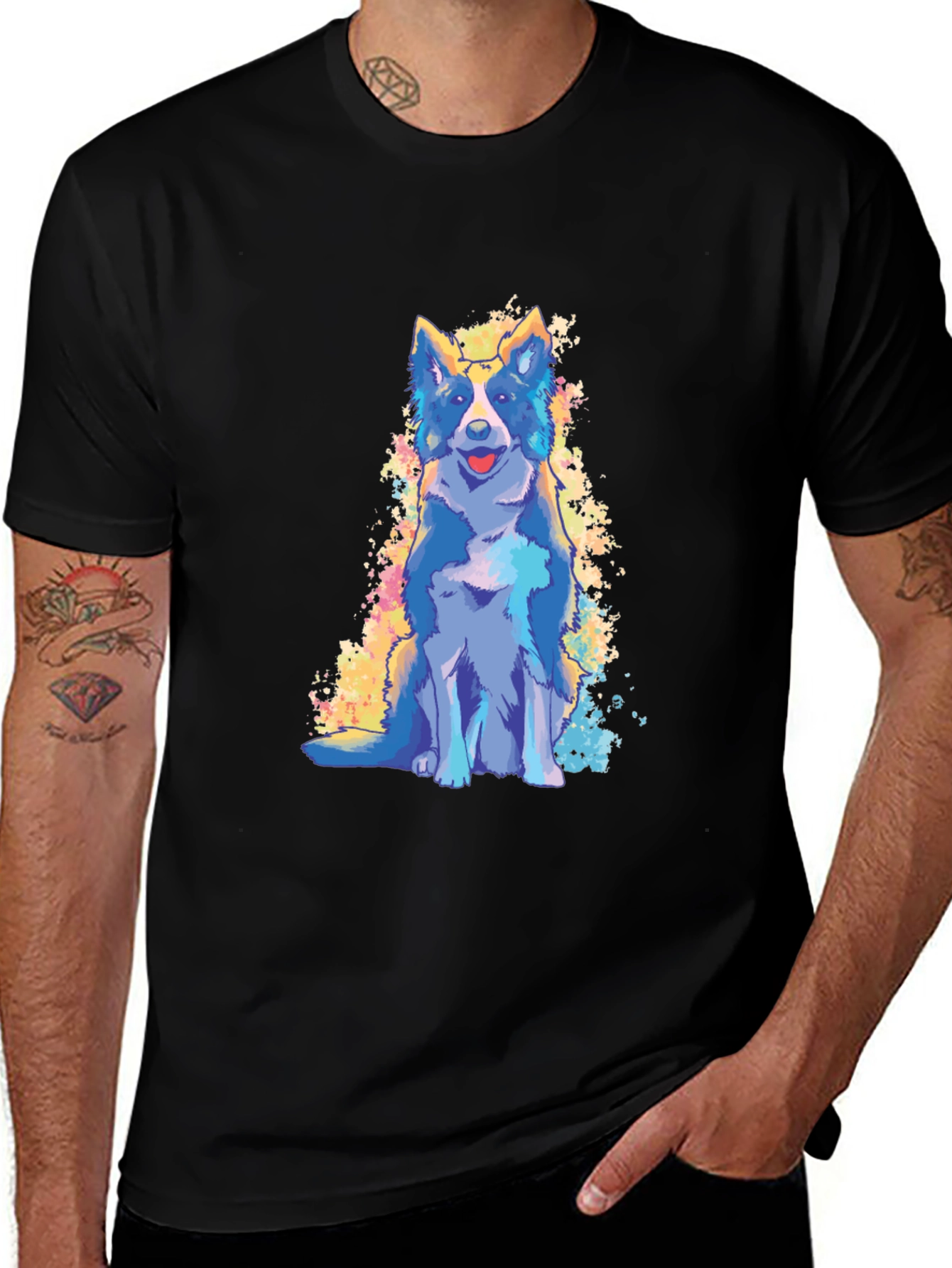 Variant 5 of Dog Art T-Shirt - Colorful Graphic Print