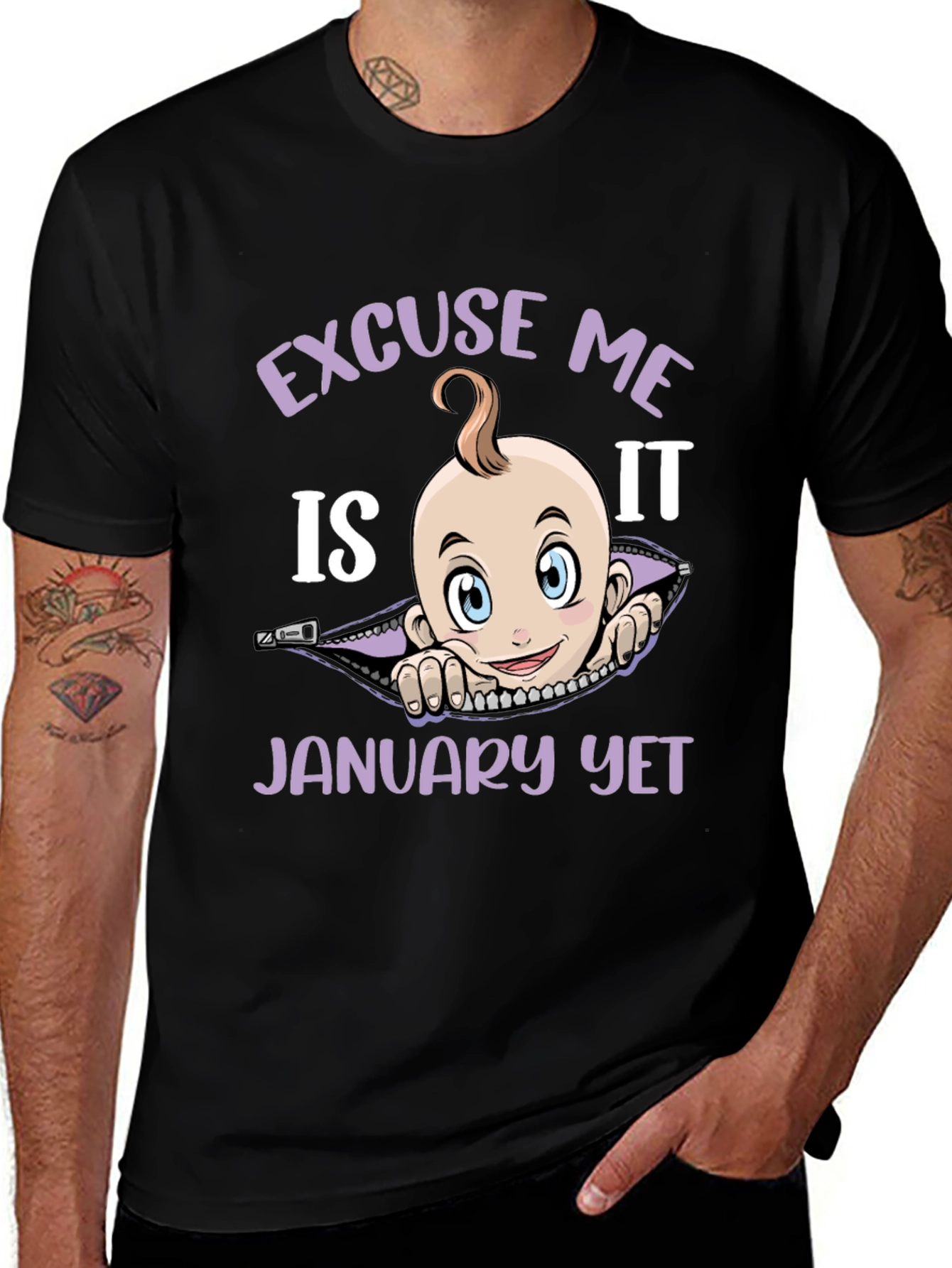 Excuse Me Is It January Yet Funny Pregnancy T-Shirt