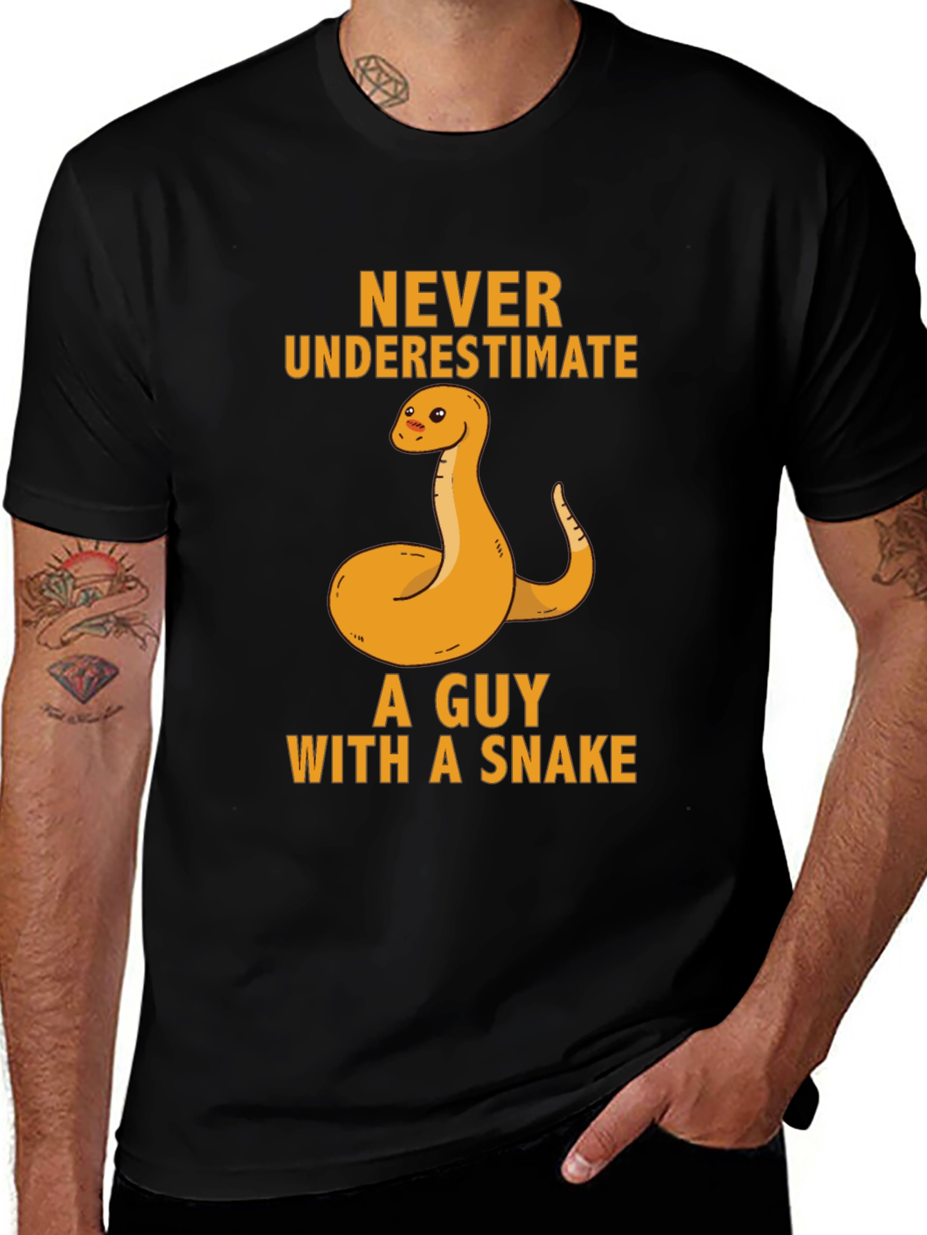 Variant 2 of Never Underestimate Guy With Snake T-Shirt