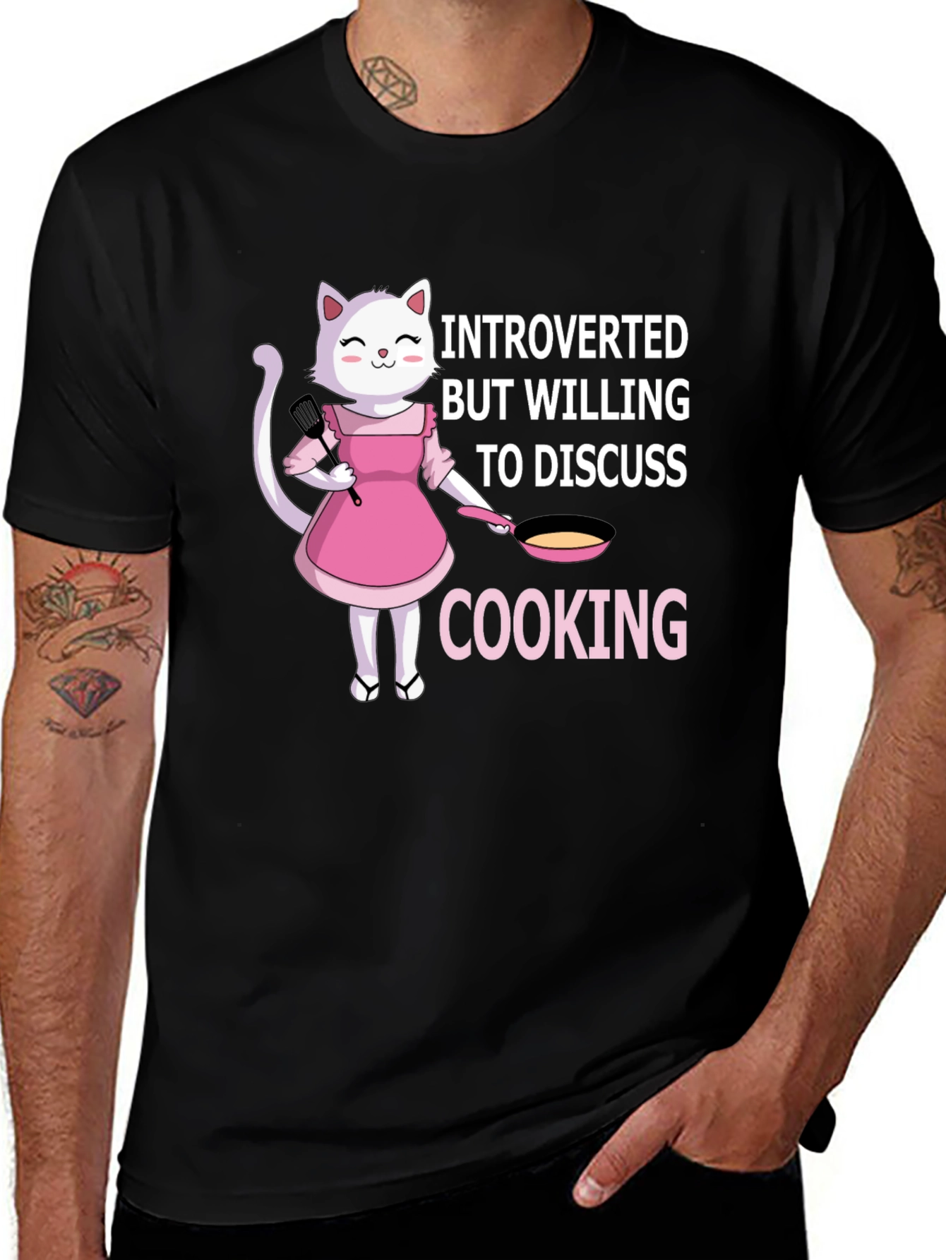 Variant 21 of Introverted Cooking Cat T-Shirt