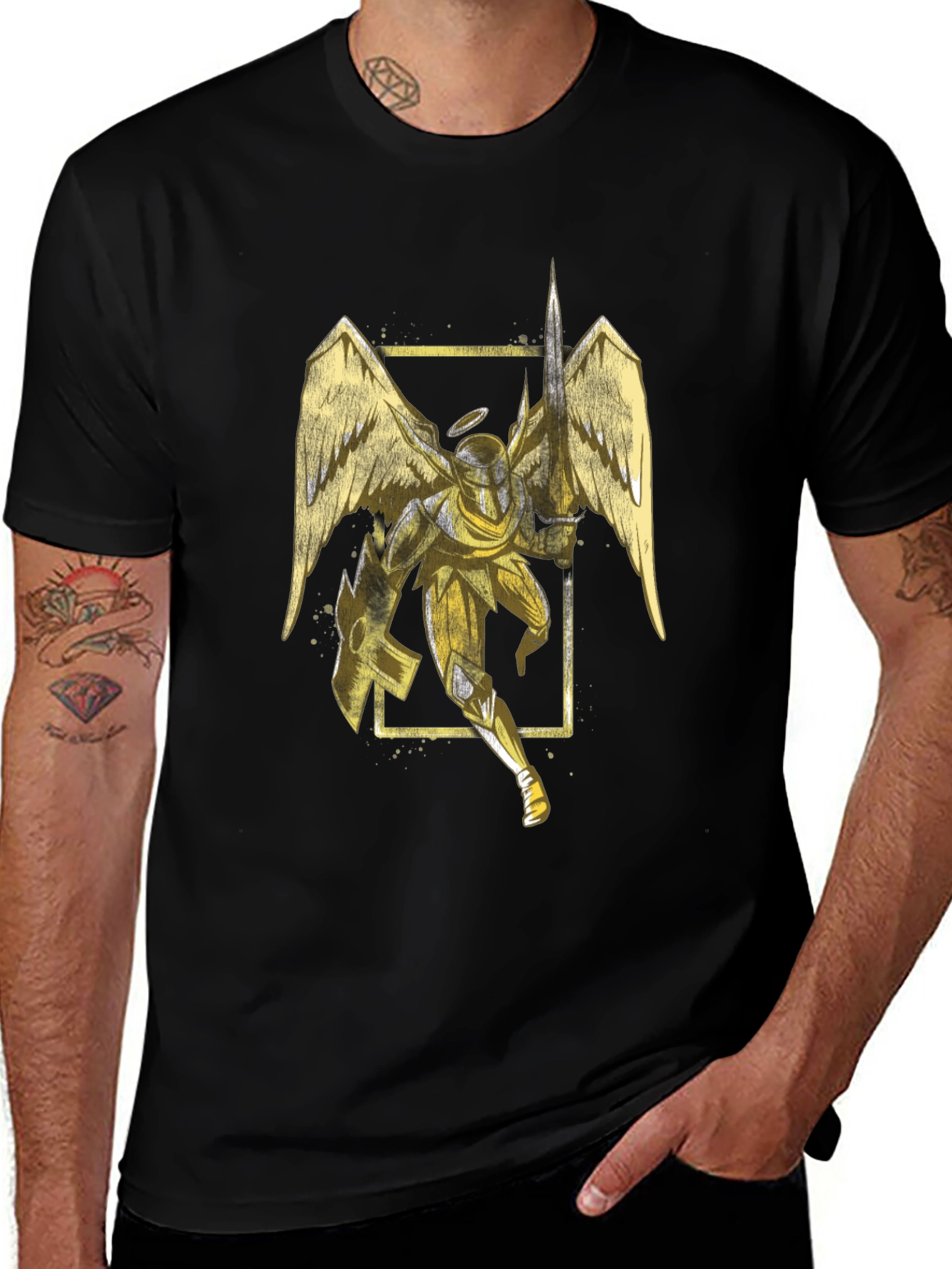 Angel Knight Graphic Tee - Black T-Shirt