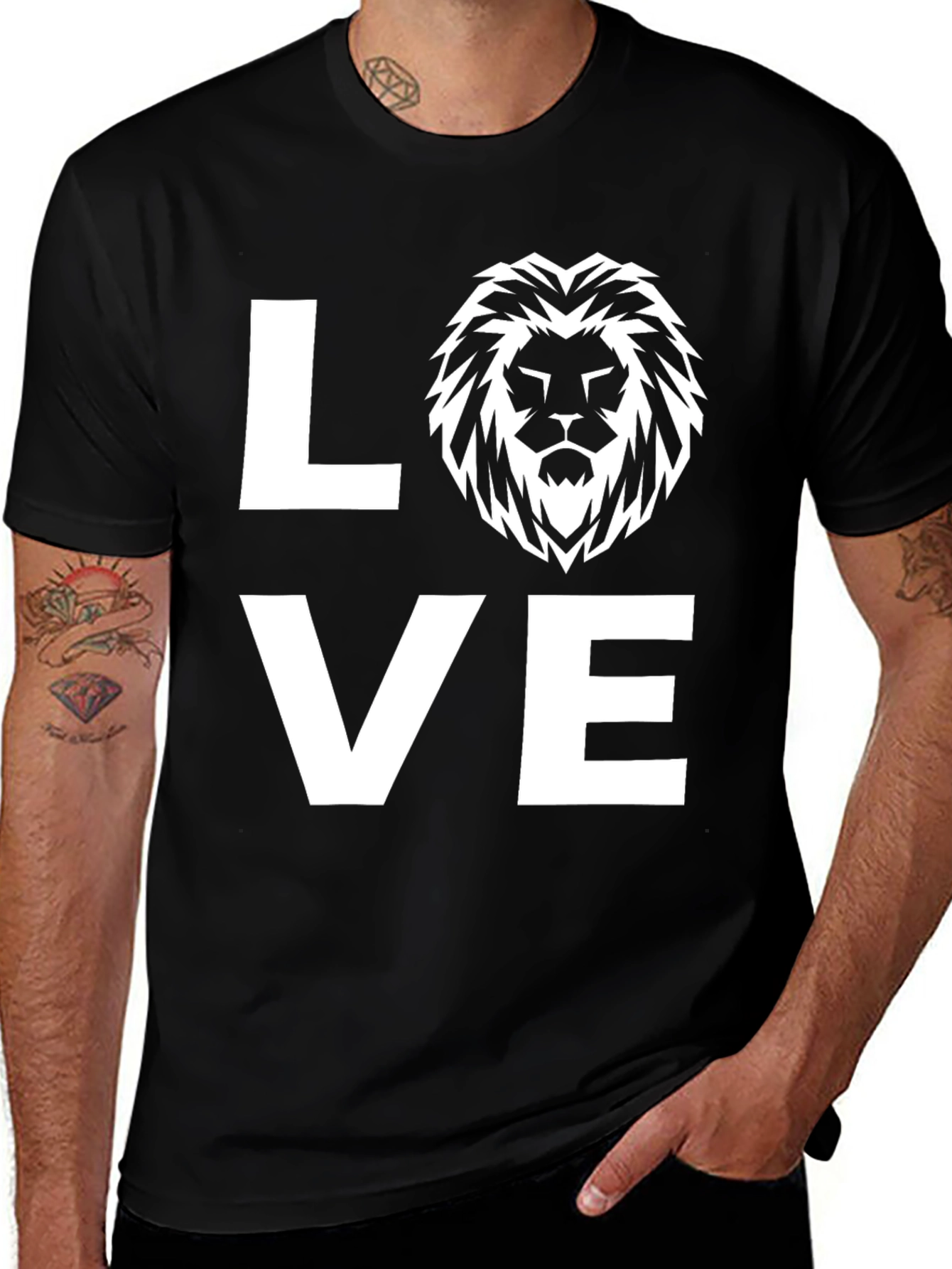 Variant 14 of Lion Head Graphic Tee - Love Shirt