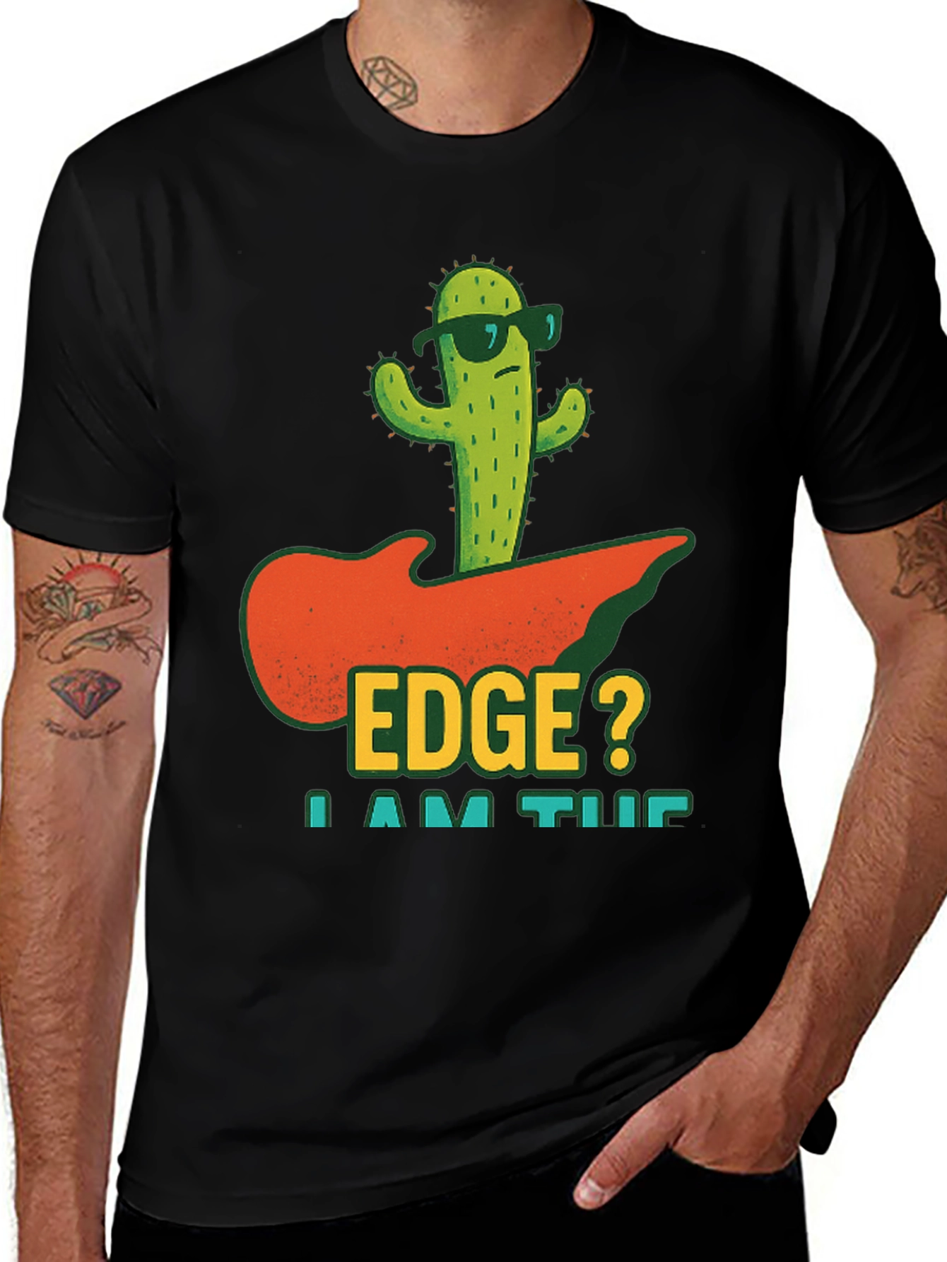 Variant 6 of Cool Cactus Guitar T-Shirt - I Am The Edge