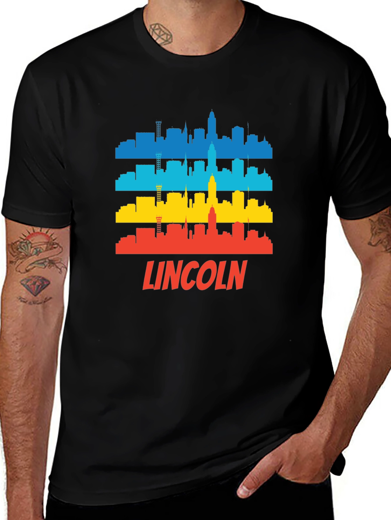 Lincoln Skyline T-Shirt - Cityscape Graphic Tee
