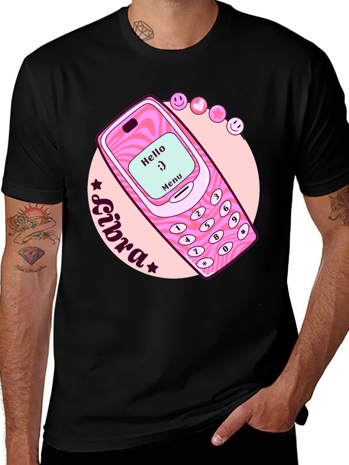 Libra Zodiac Sign Cell Phone T-Shirt