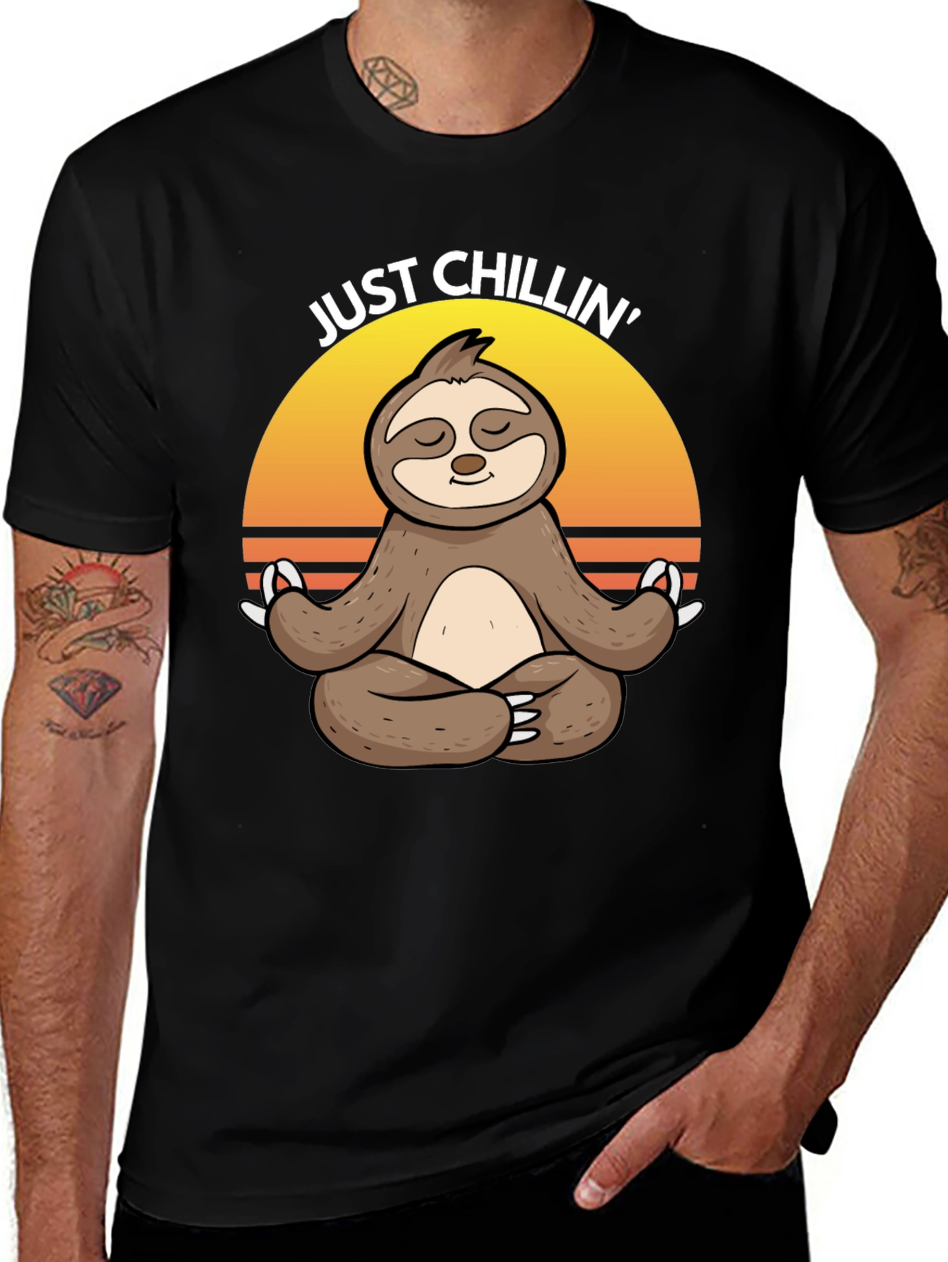 Variant 17 of Just Chillin' Sloth Yoga Meditation T-Shirt