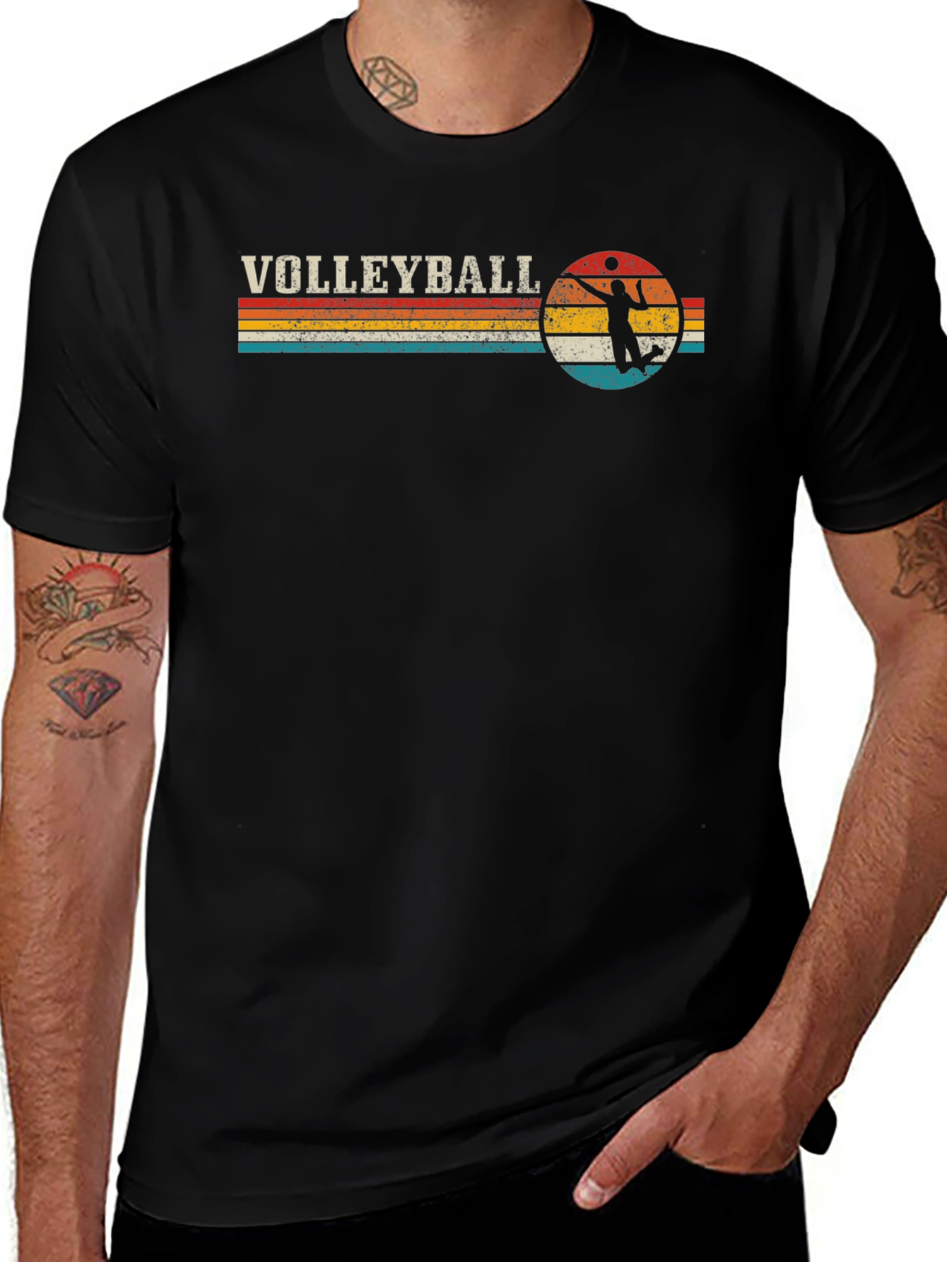 Variant 14 of Vintage Volleyball Player Graphic T-Shirt