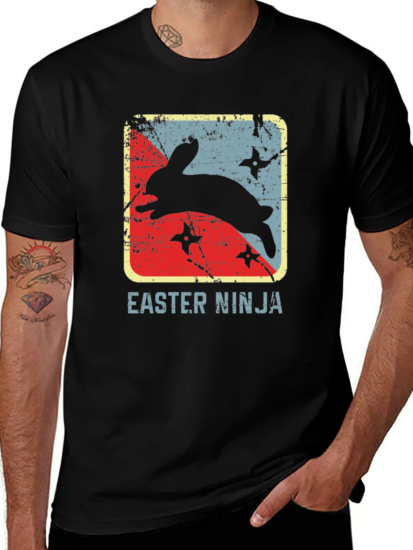 Easter Ninja T-Shirt - Retro Bunny Design