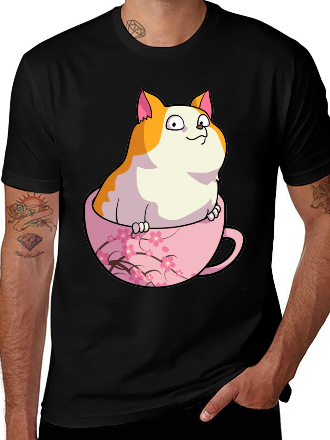 Variant 30 of Cute Cat in Teacup Graphic T-Shirt - Unisex