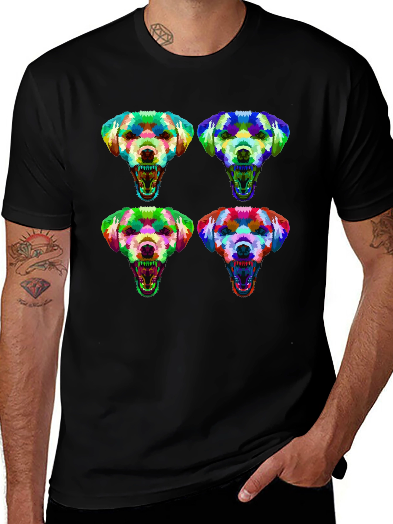 Variant 15 of Colorful Dog Head T-Shirt