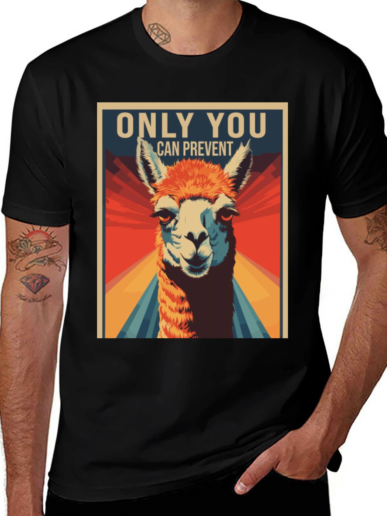 Variant 19 of Only You Can Prevent Llama Fires T-Shirt