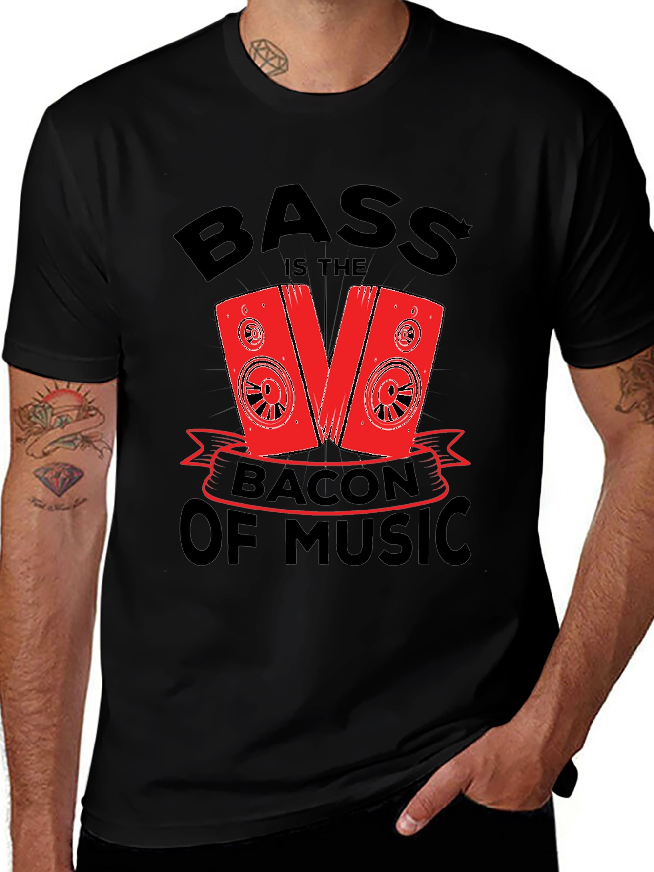Variant 22 of Bass is the Bacon of Music Graphic Tee
