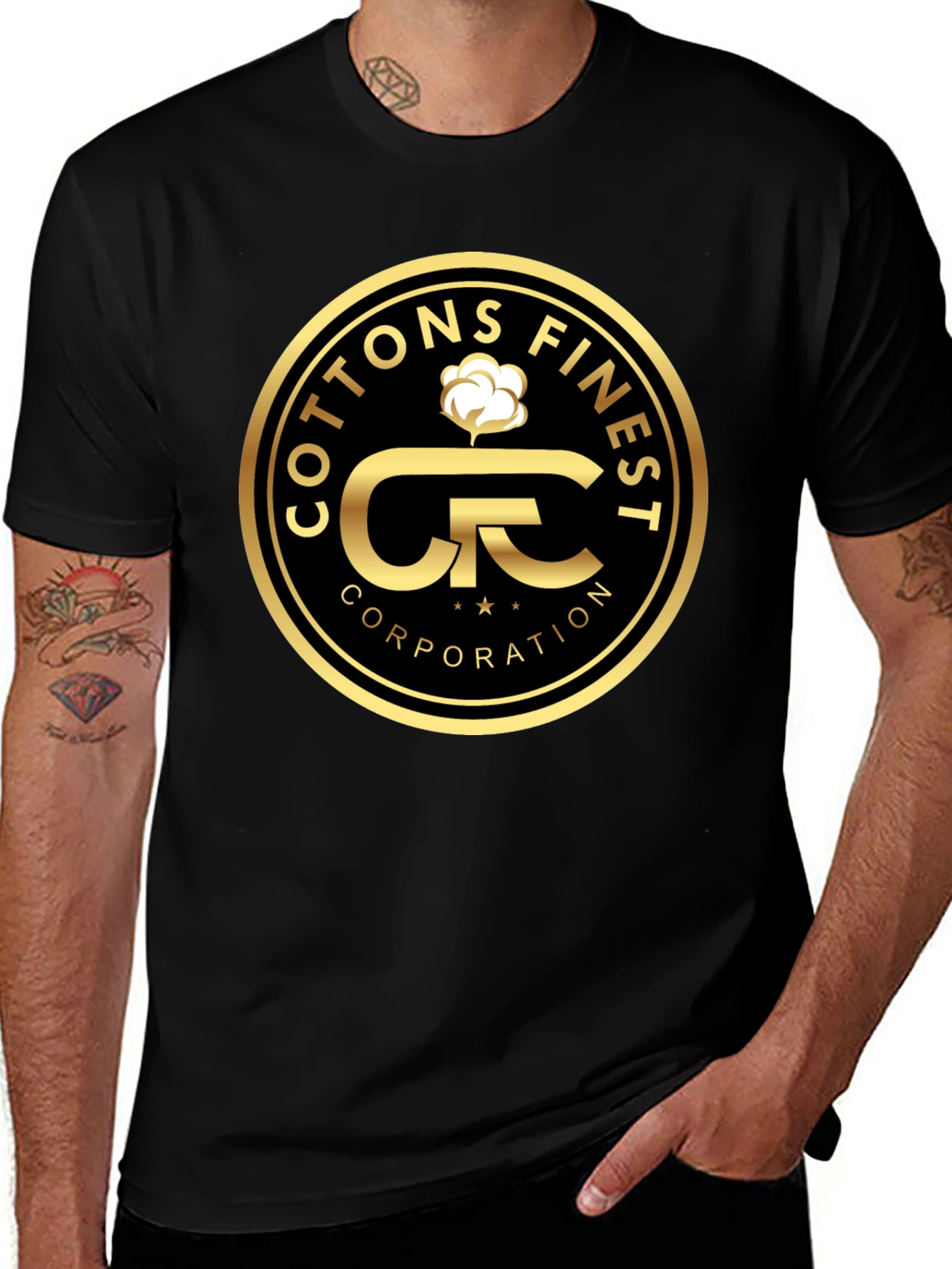 Variant 7 of Cotton's Finest Corporation Black T-Shirt