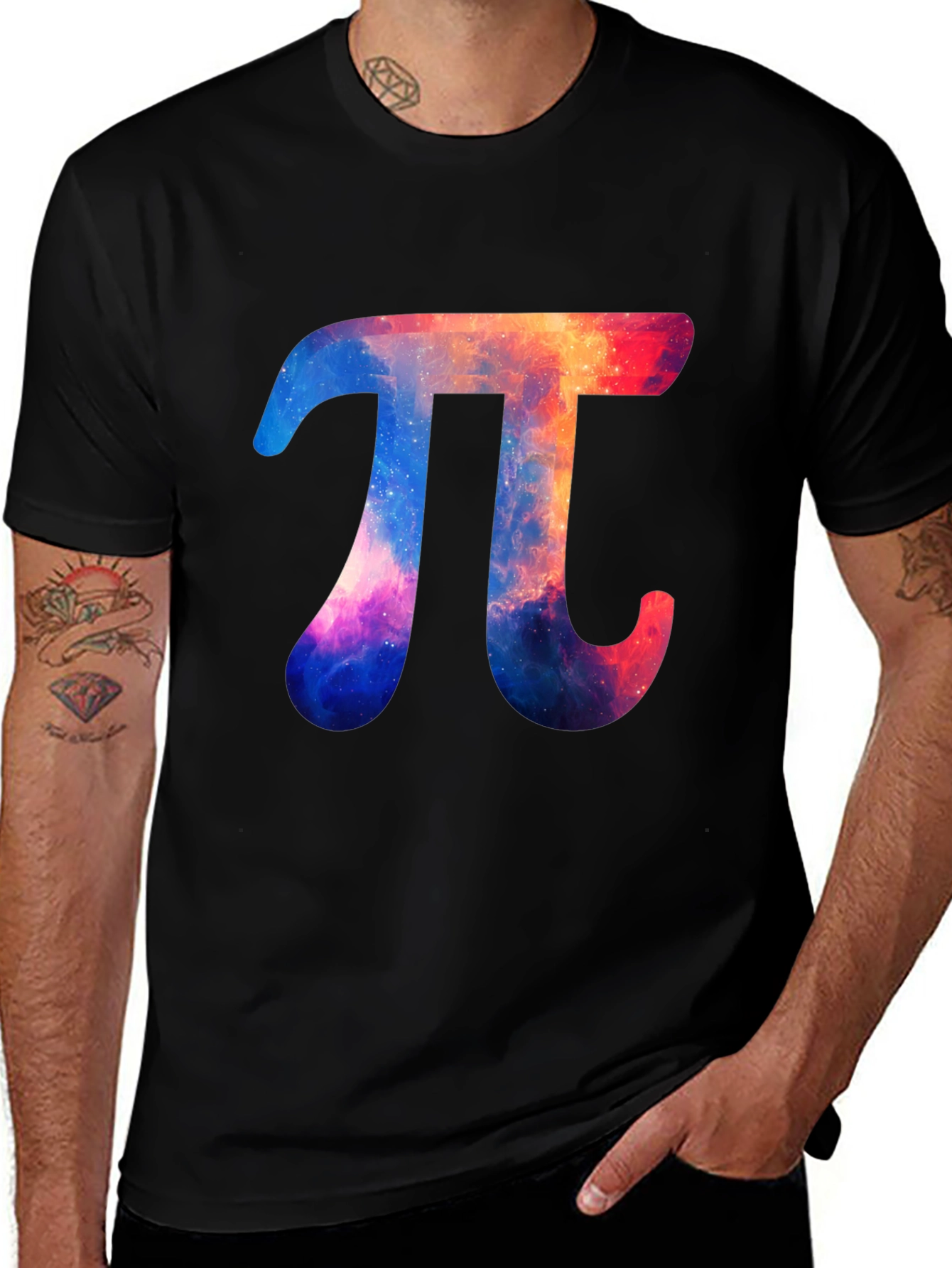 Variant 9 of Galaxy Pi Symbol Graphic T-Shirt