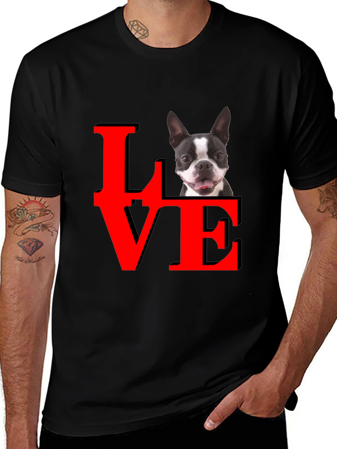Variant 5 of Dog Lover T-Shirt - Boston Terrier Love Tee