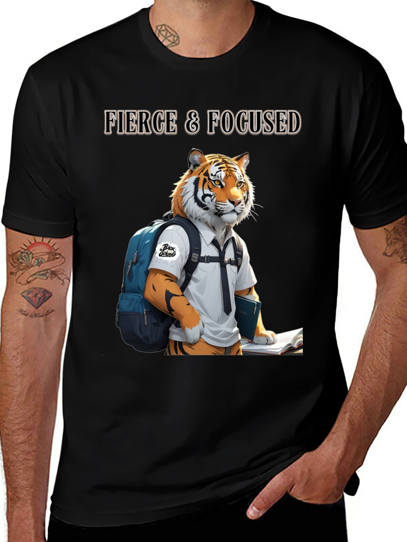 Fierce & Focused Tiger Scholar Graphic Tee