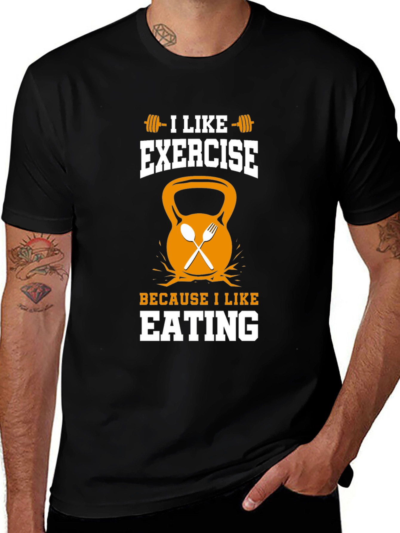 Variant 24 of Funny Exercise and Eating T-Shirt