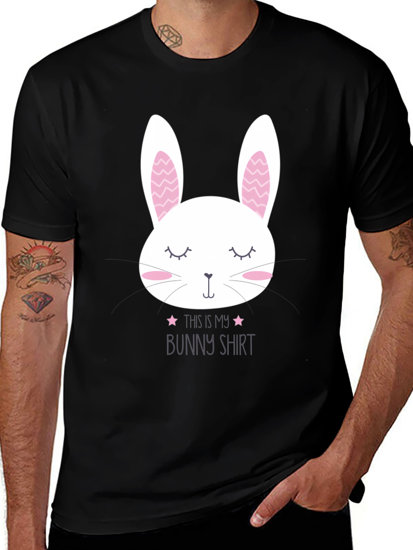 Variant 6 of Cute Bunny Shirt - Easter Apparel for Men