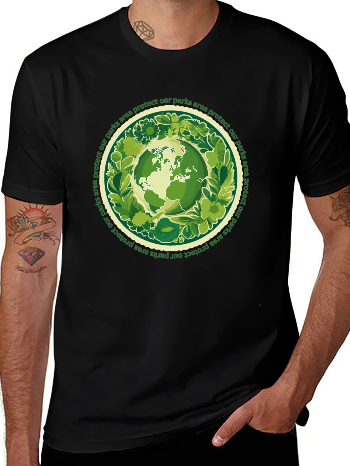 Variant 28 of Eco-Friendly Earth Graphic Tee - Protect Our Parks