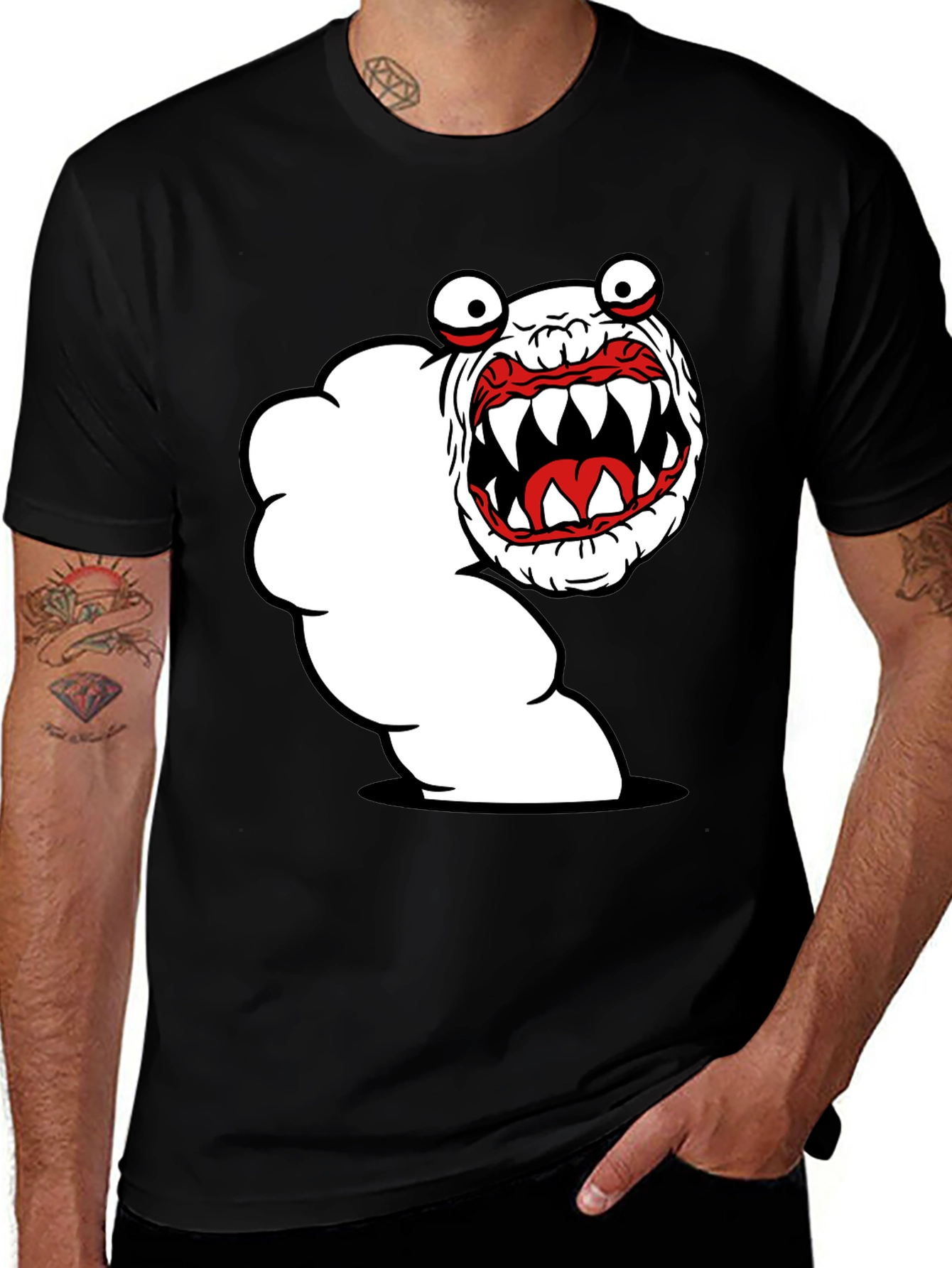 Variant 19 of Men's Graphic Print T-Shirt - Monster Design