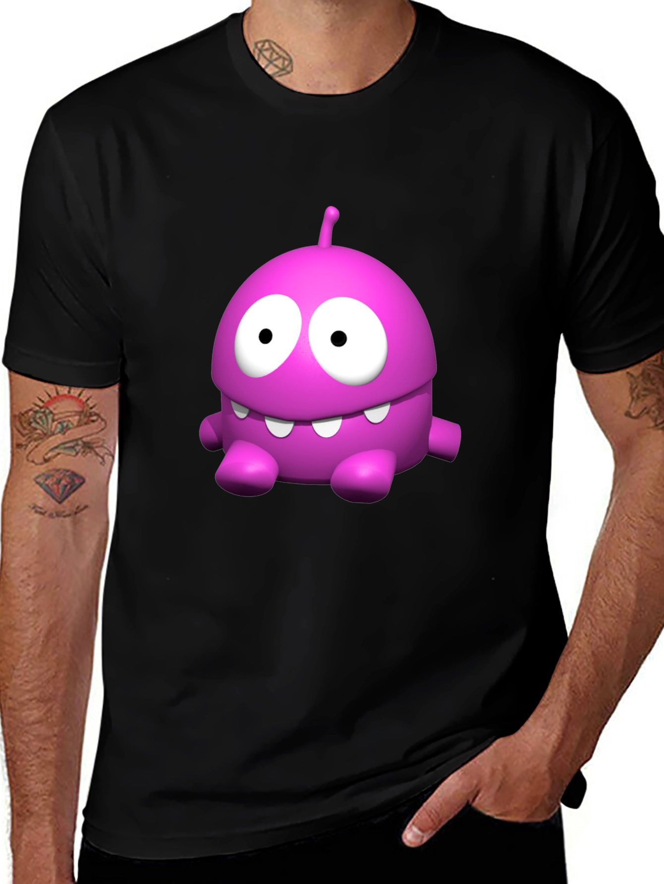 Variant 9 of Funny Pink Monster Graphic T-Shirt