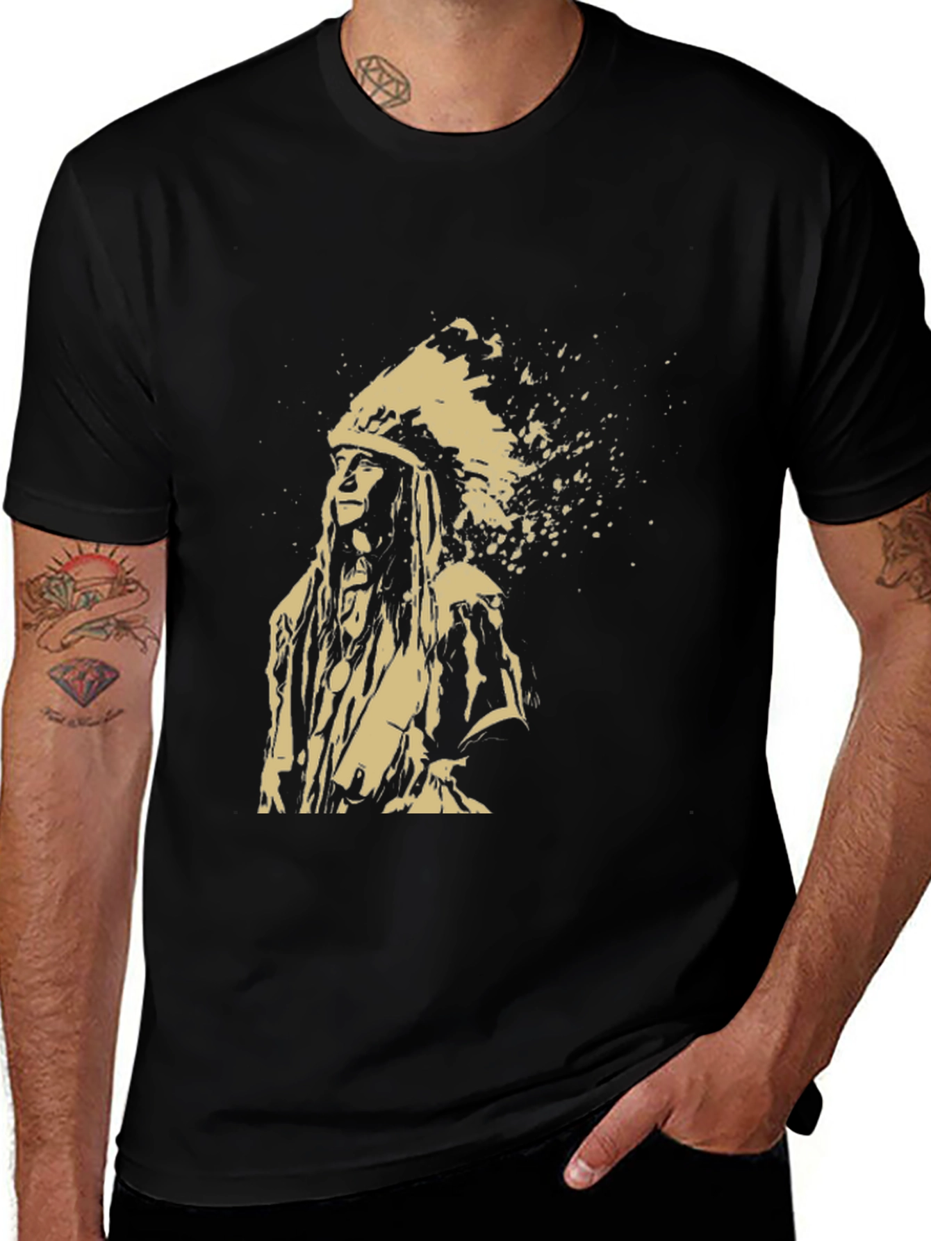 Native American Chief Graphic T-Shirt