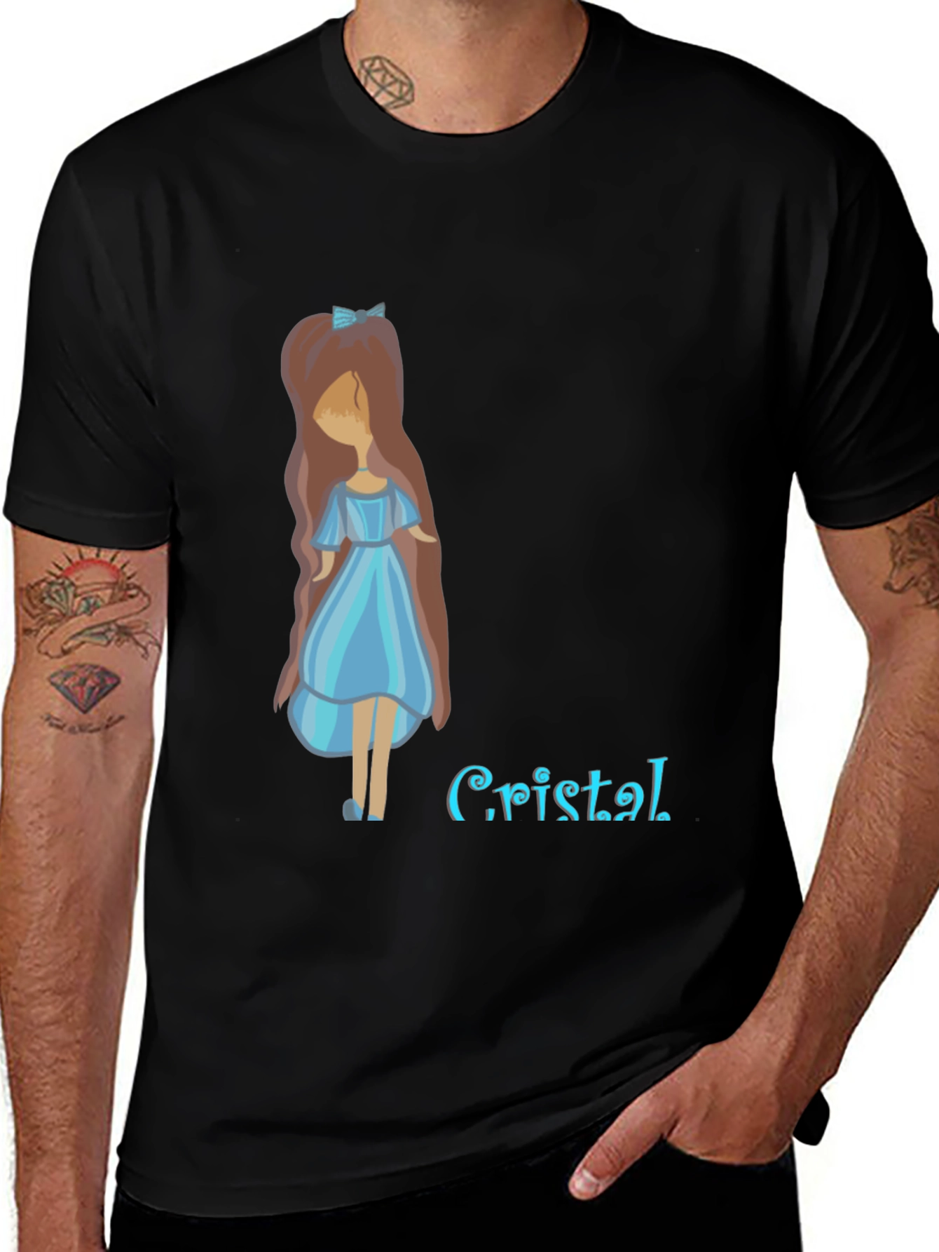 Black Girl with Blue Dress T-Shirt main image