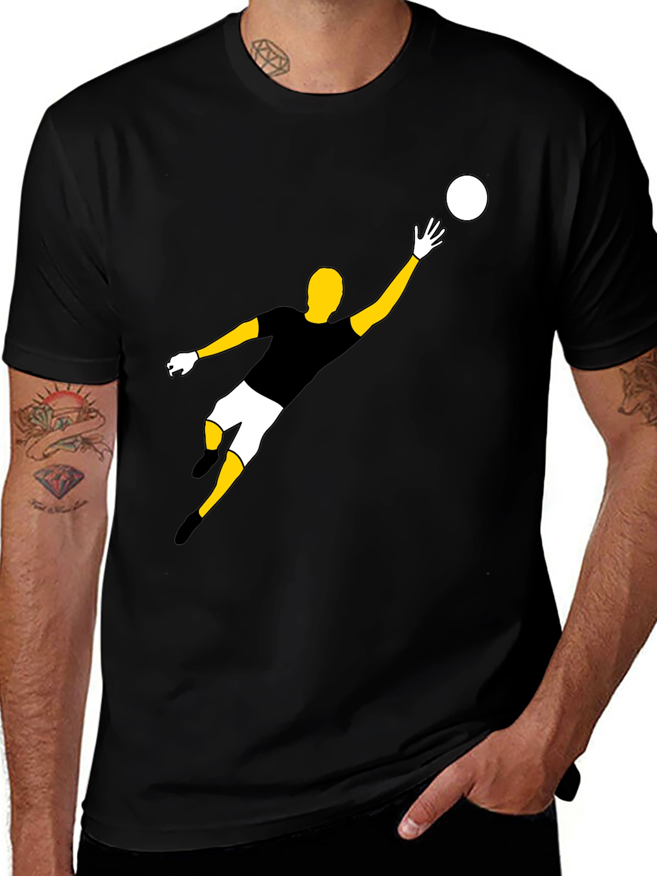Variant 10 of Goalkeeper Graphic Tee - Black Casual T-Shirt