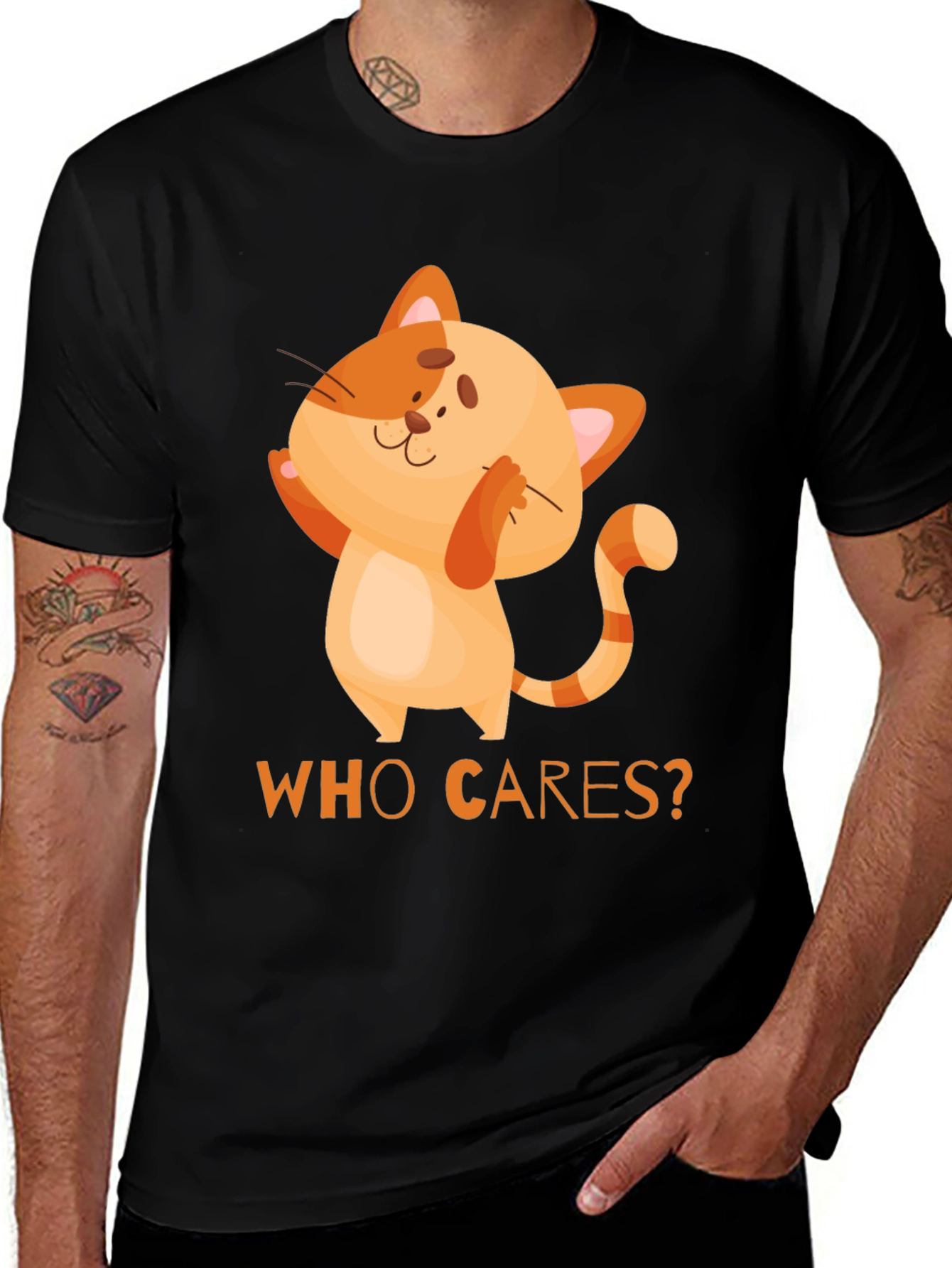 Variant 20 of Funny Cat T-Shirt - Who Cares Tee