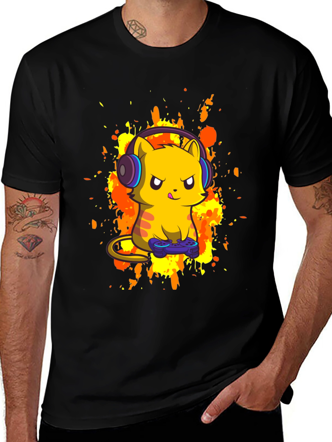Variant 16 of Gamer Cat T-Shirt - Cool Graphic Tee