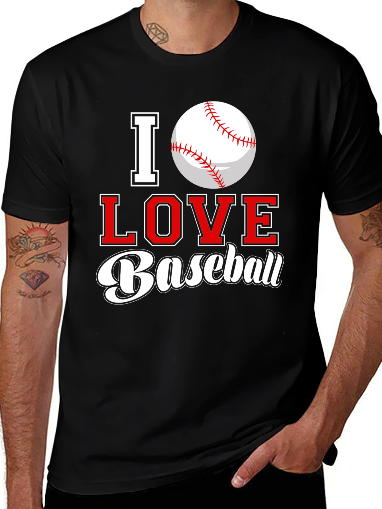 Variant 12 of I Love Baseball Graphic Tee