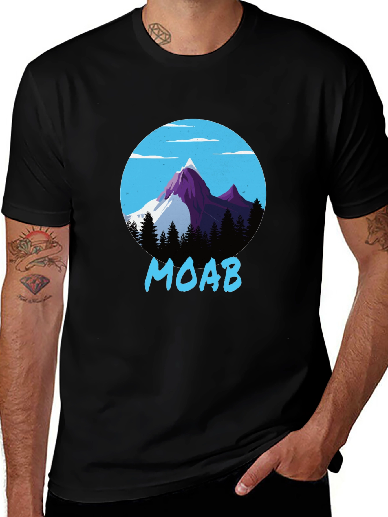 Moab Mountain Graphic Tee - Black Cotton Blend