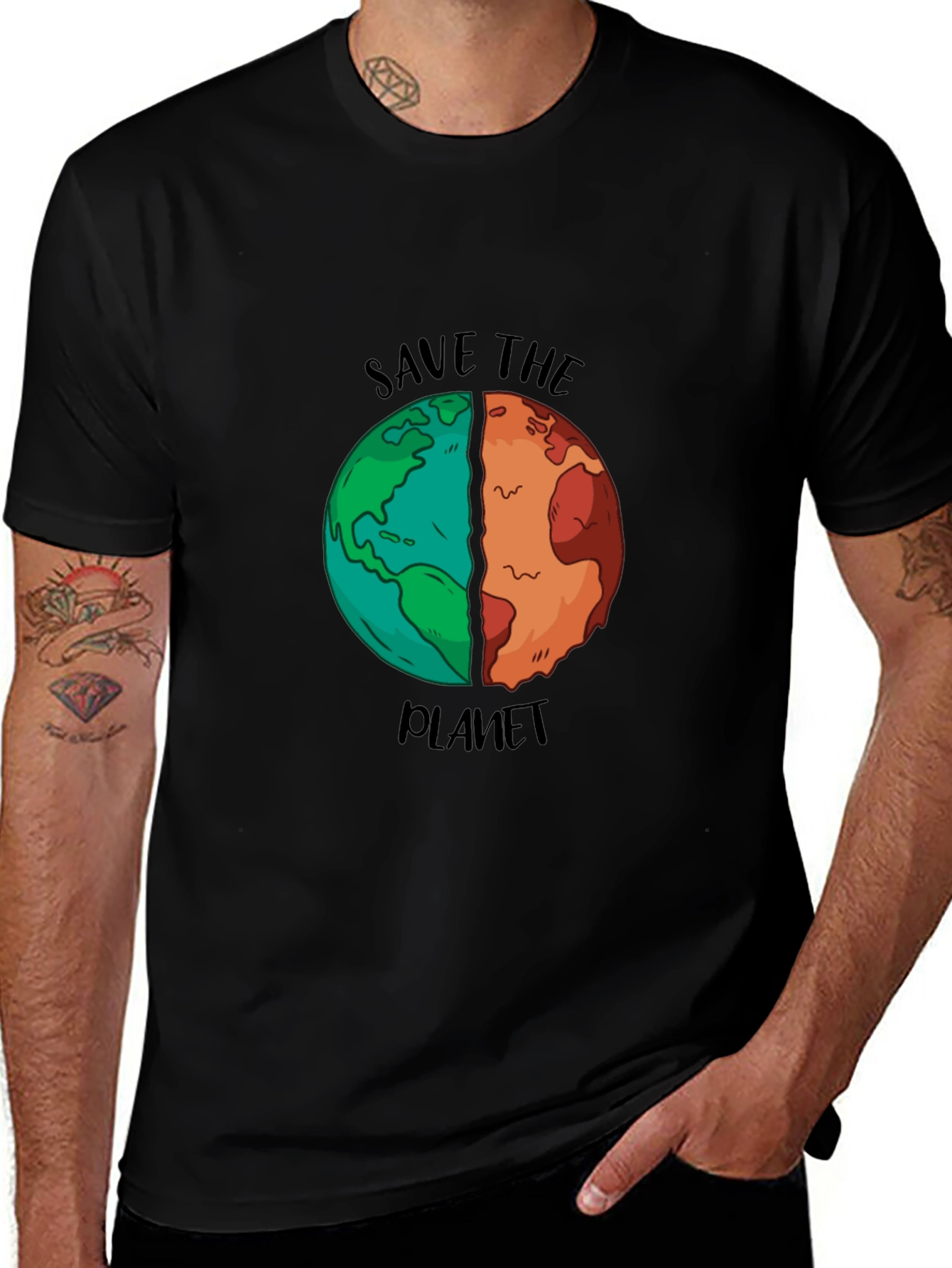 Variant 20 of Save the Planet Graphic Tee - Eco Friendly Earth T-Shirt