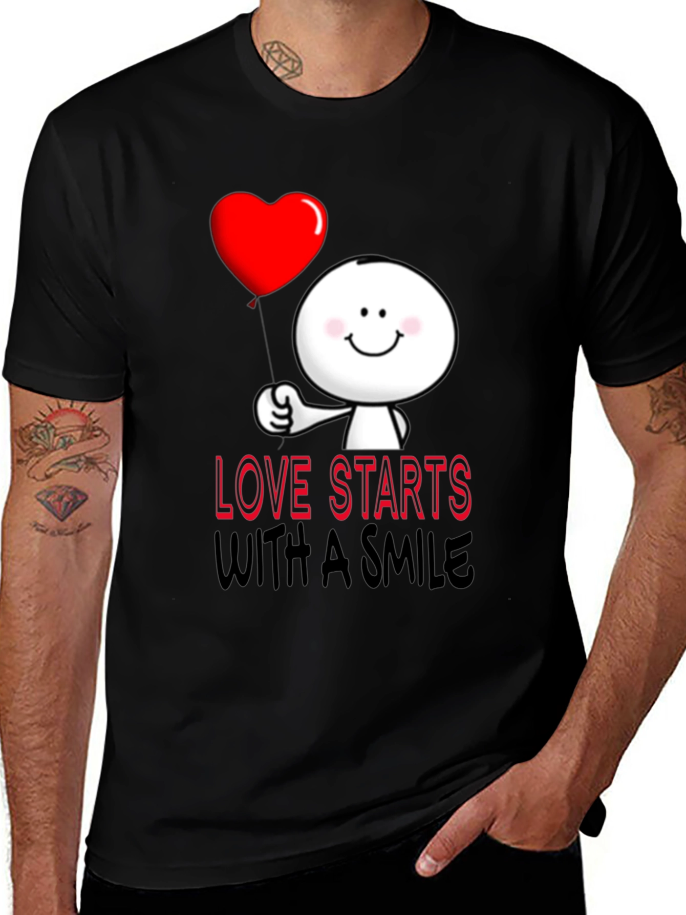 Variant 7 of Love Starts With A Smile Graphic Tee