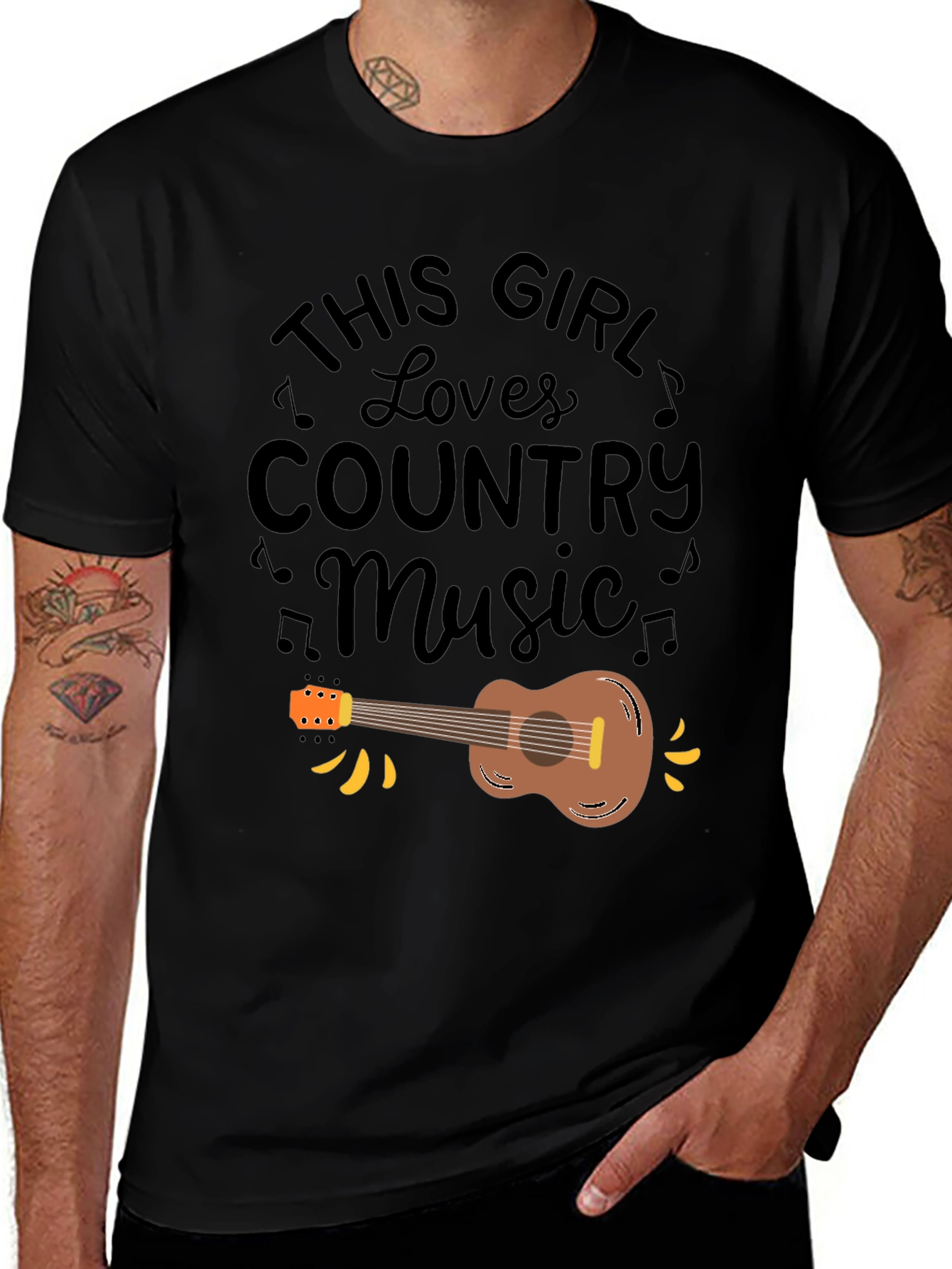 Variant 16 of Country Music Lover Tee - Guitar Graphic T-Shirt