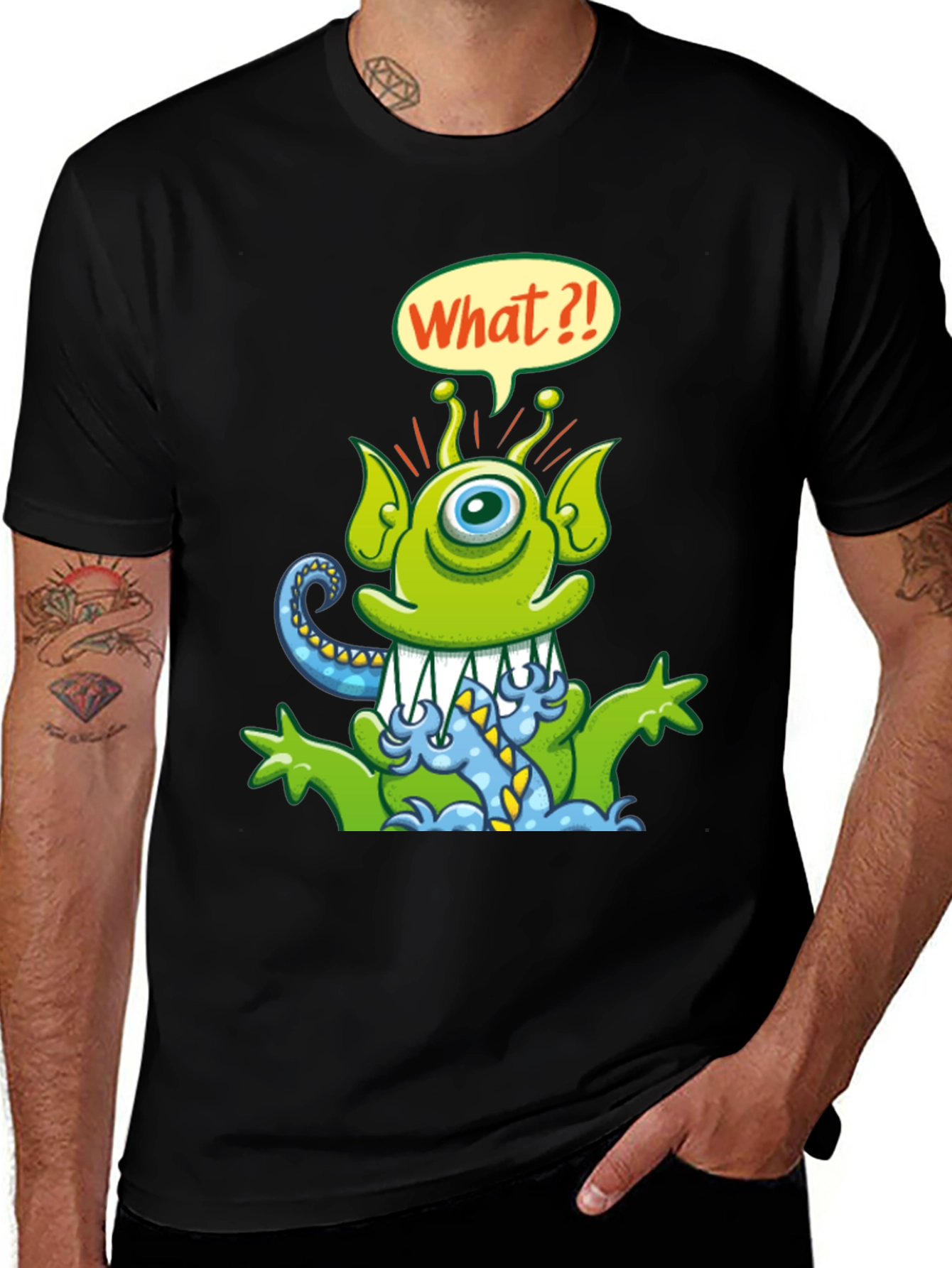 Variant 4 of Funny Alien Cartoon Graphic T-Shirt